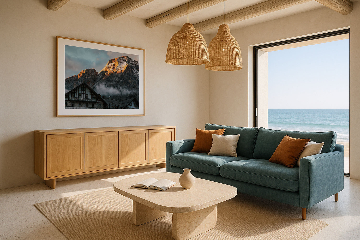 Dolomites Sunrise Lodge Framed Print - Dolomites by Peter Yan Studio