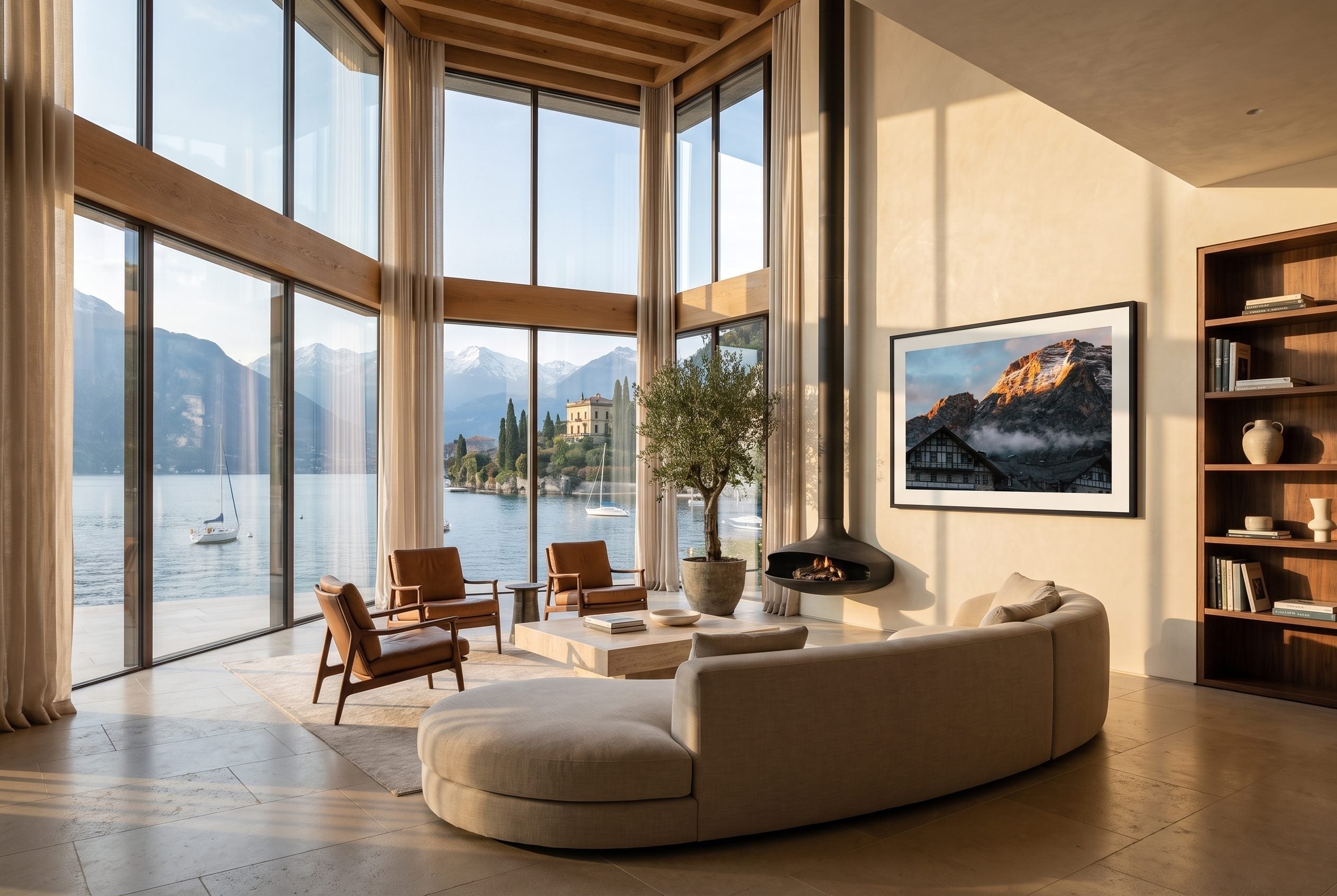 Dolomites Sunrise Lodge Framed Print - Dolomites by Peter Yan Studio