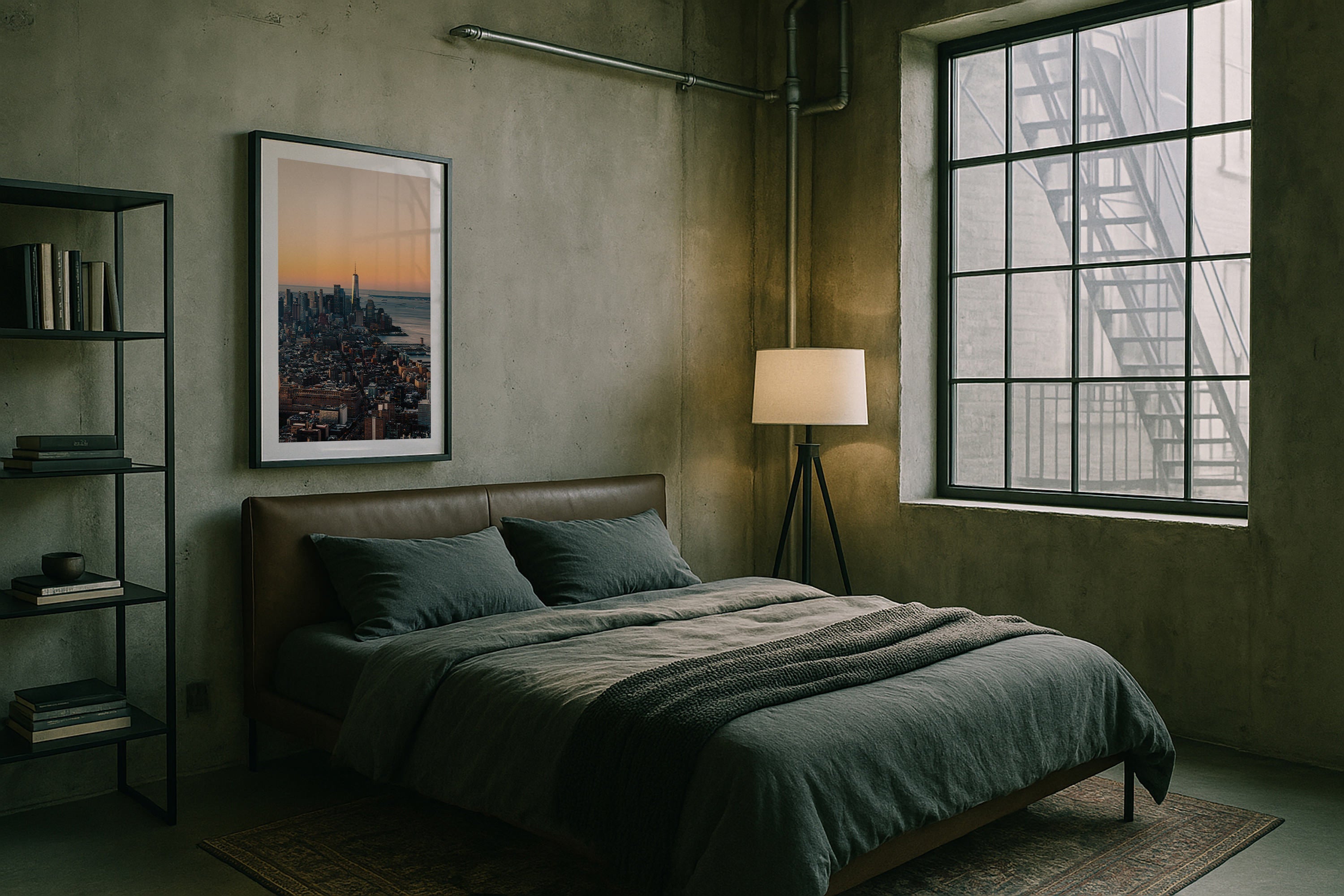 Downtown Manhattan Sunrise Framed Print - Architecture by Peter Yan Studio