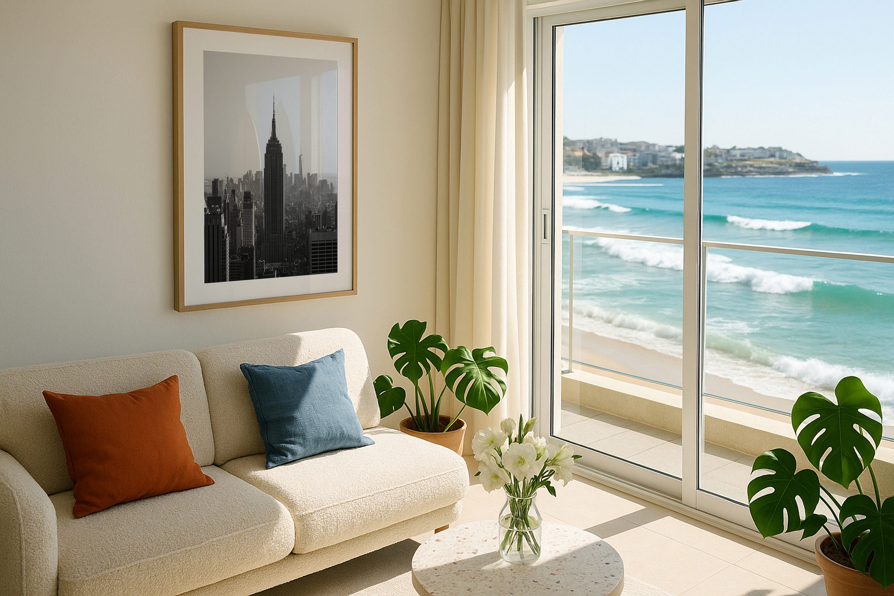 Empire State Building in Black & White Framed Print - Architecture by Peter Yan Studio