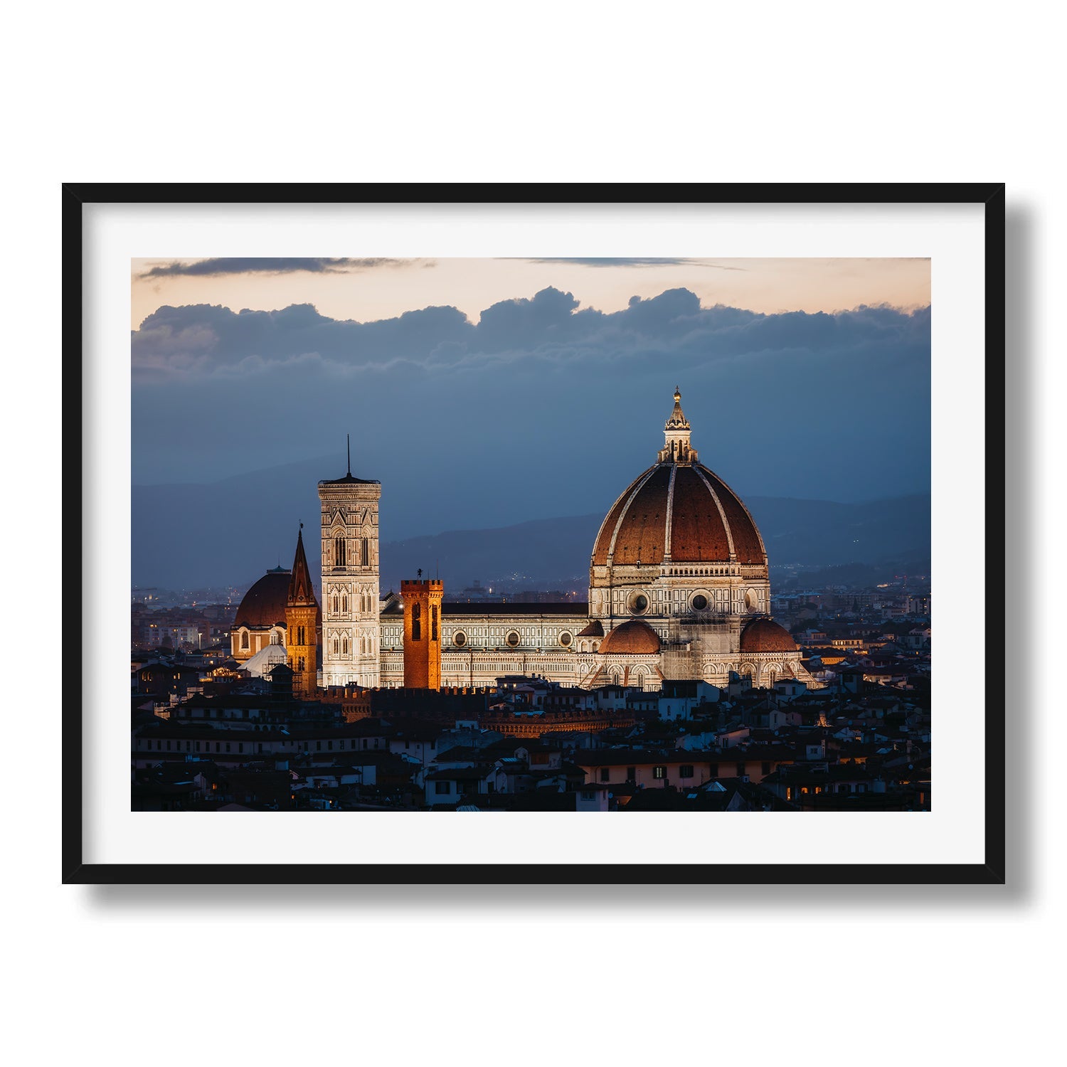 Florence Cathedral At Dusk - Peter Yan Studio Framed Photo Print Wall Art