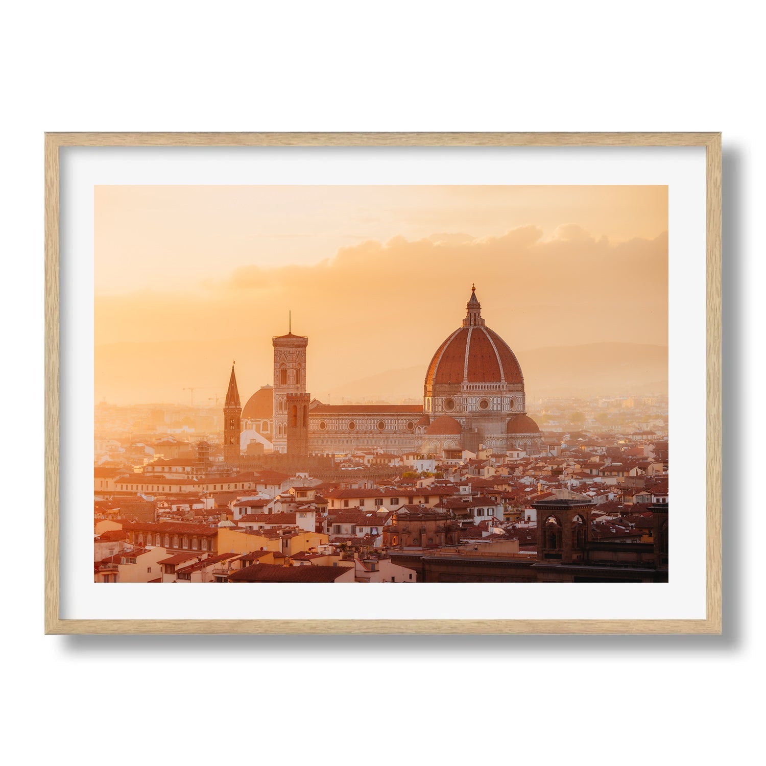 Florence Cathedral at Sunset Framed Print - Architecture by Peter Yan Studio