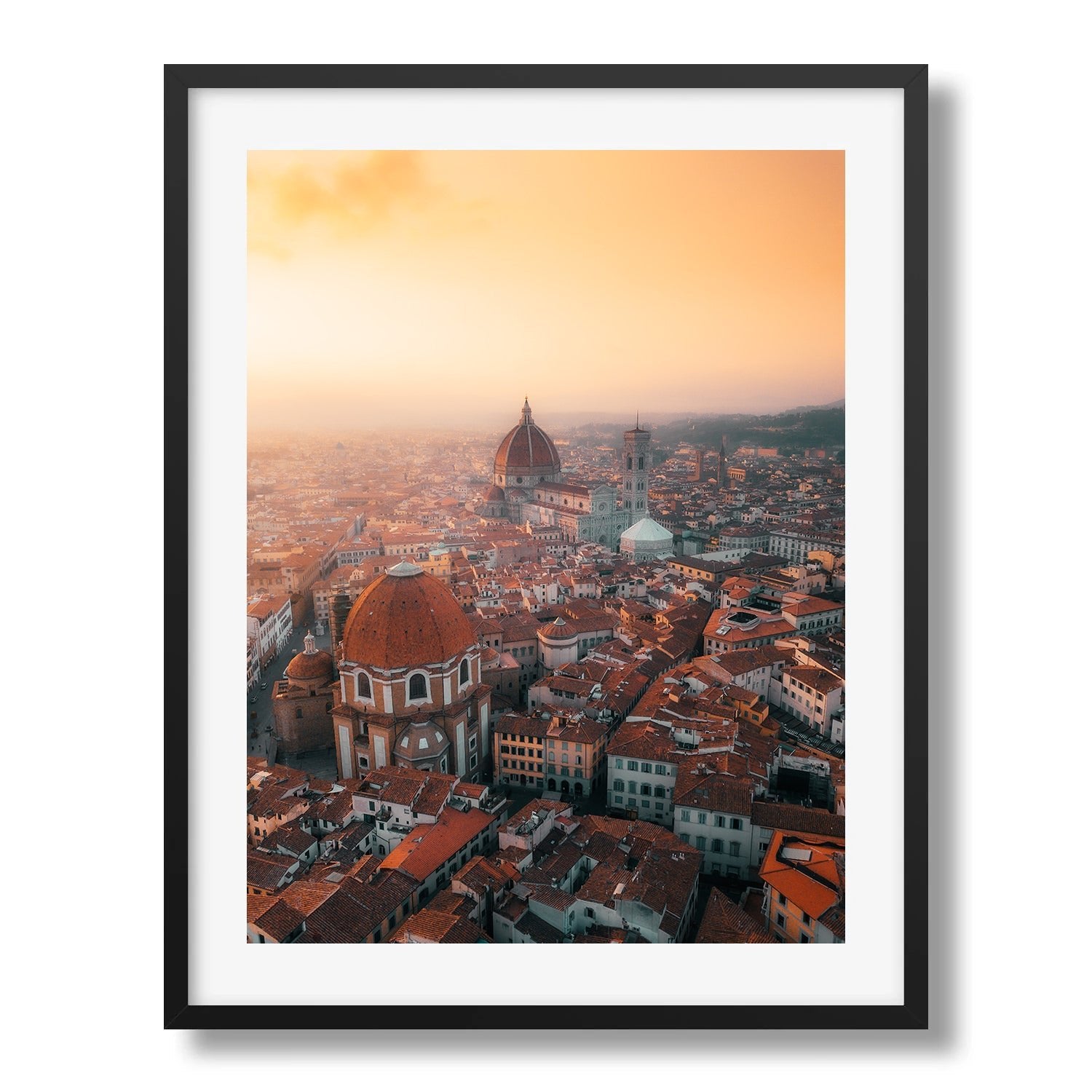 Florence Sunrise Framed Print - Aerial by Peter Yan Studio