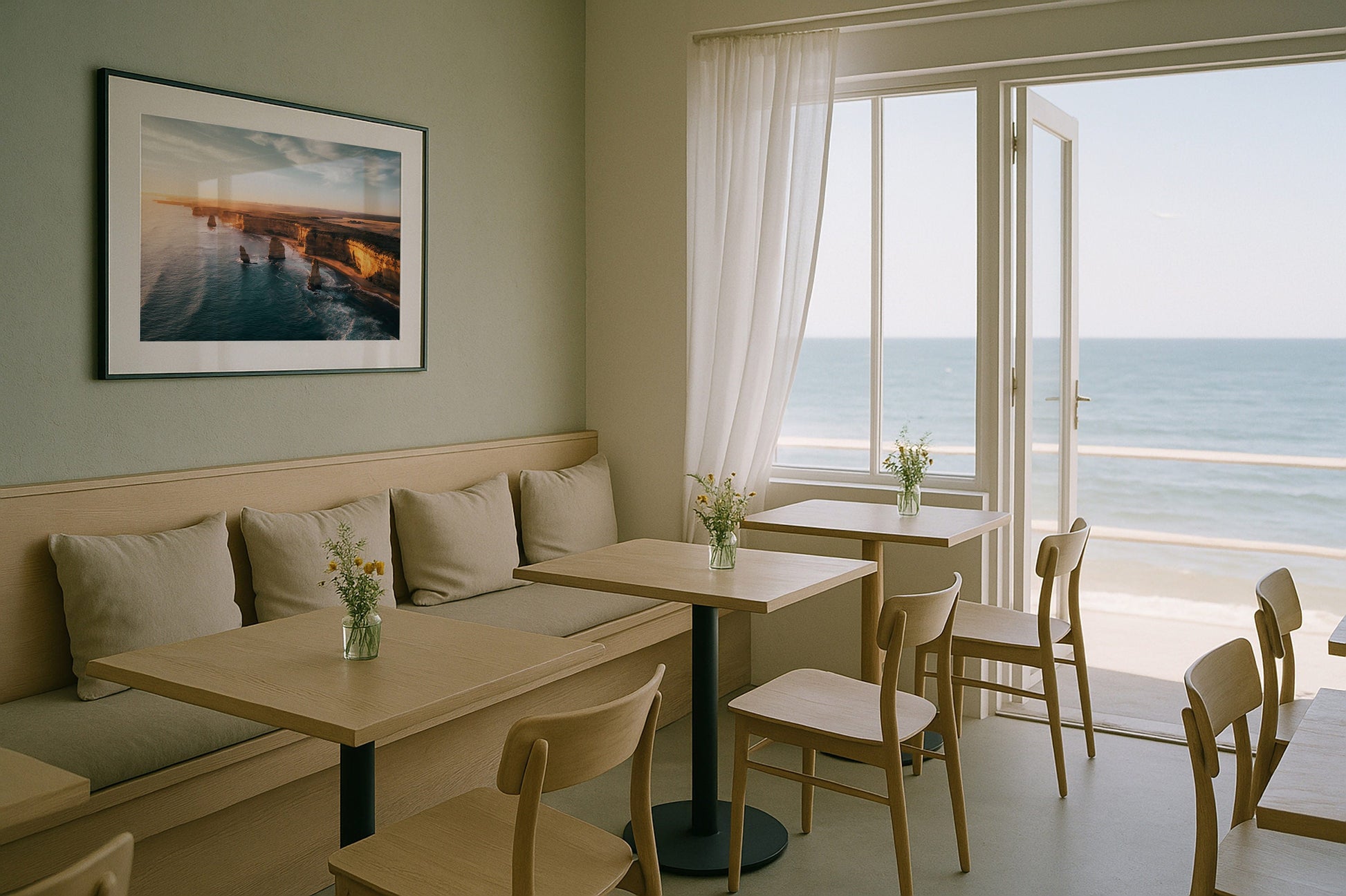 Golden Shoreline, Great Ocean Road Framed Print - Aerial by Peter Yan Studio