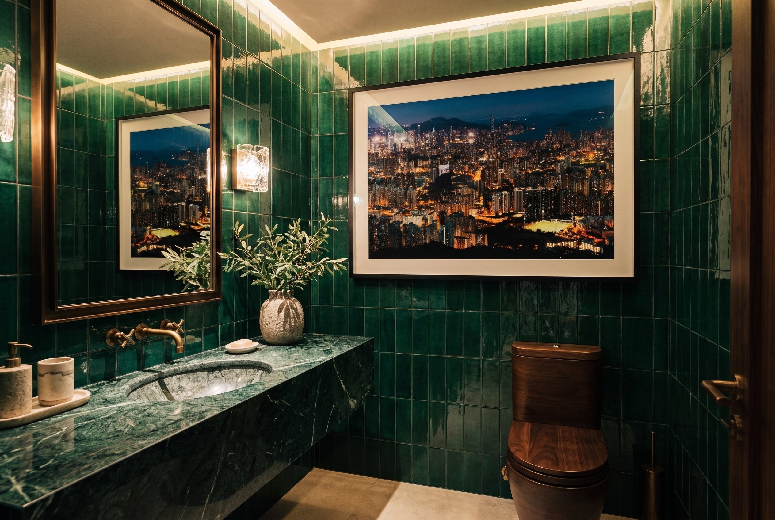 Hong Kong Blue Hour From Kowloon Peak II Framed Print - Architecture by Peter Yan Studio