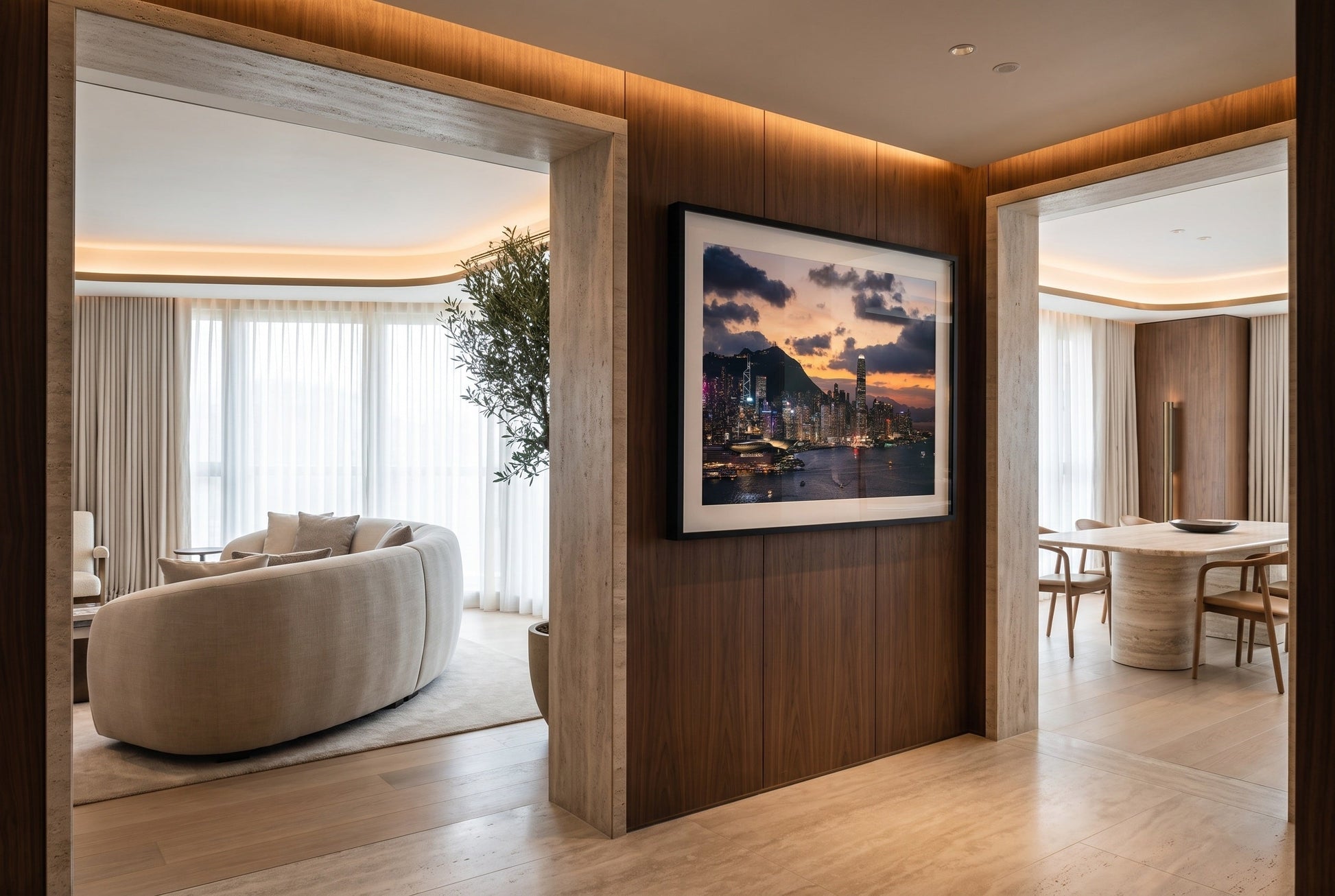 Hong Kong Central Sunset Framed Print - Architecture by Peter Yan Studio