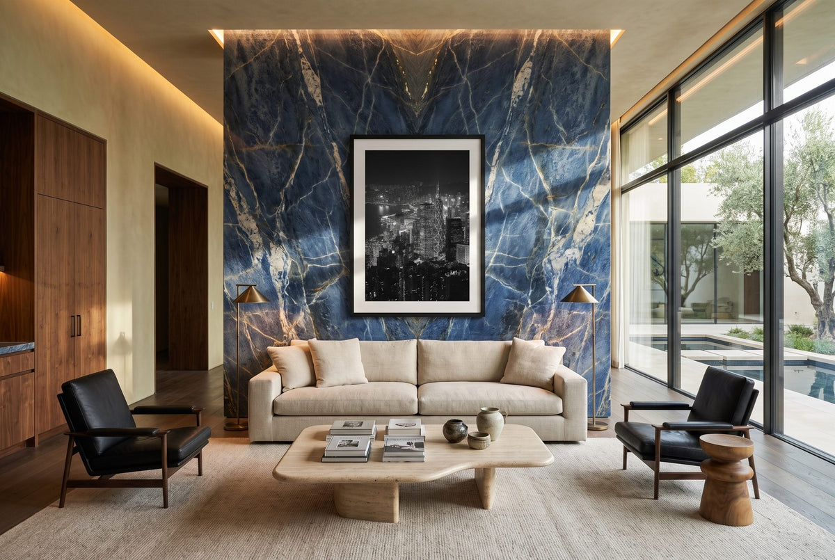 Hong Kong Island Skyline Black and White Framed Print - Architecture by Peter Yan Studio
