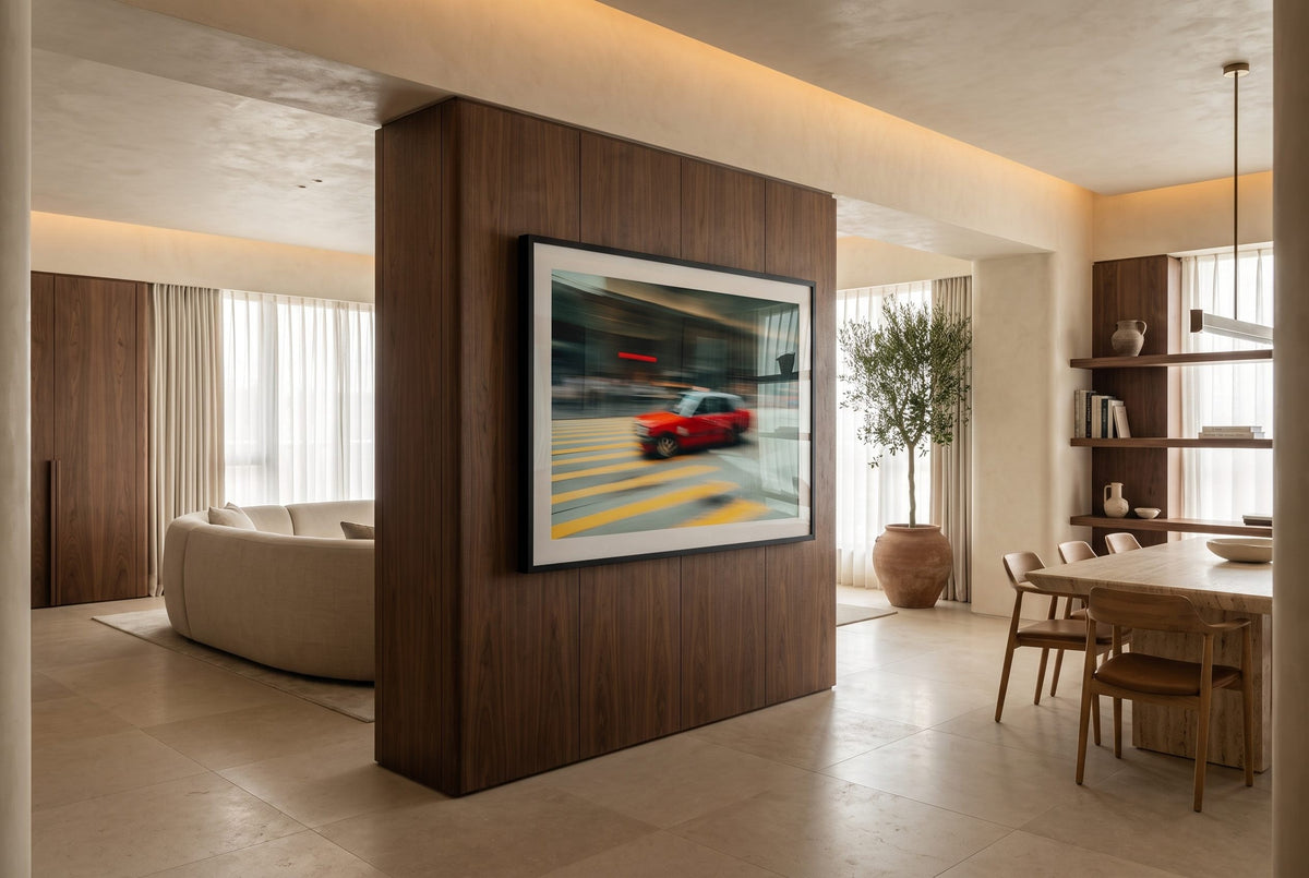 Hong Kong Red Taxi Framed Print - China by Peter Yan Studio