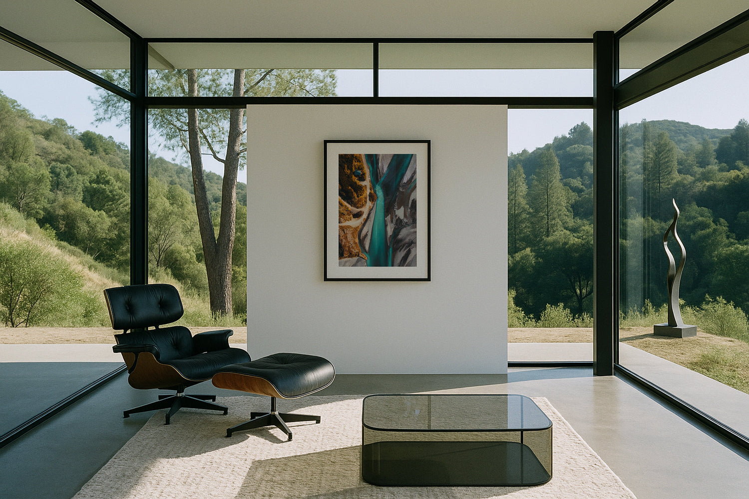 Icelandic Blue River Framed Print - Aerial by Peter Yan Studio