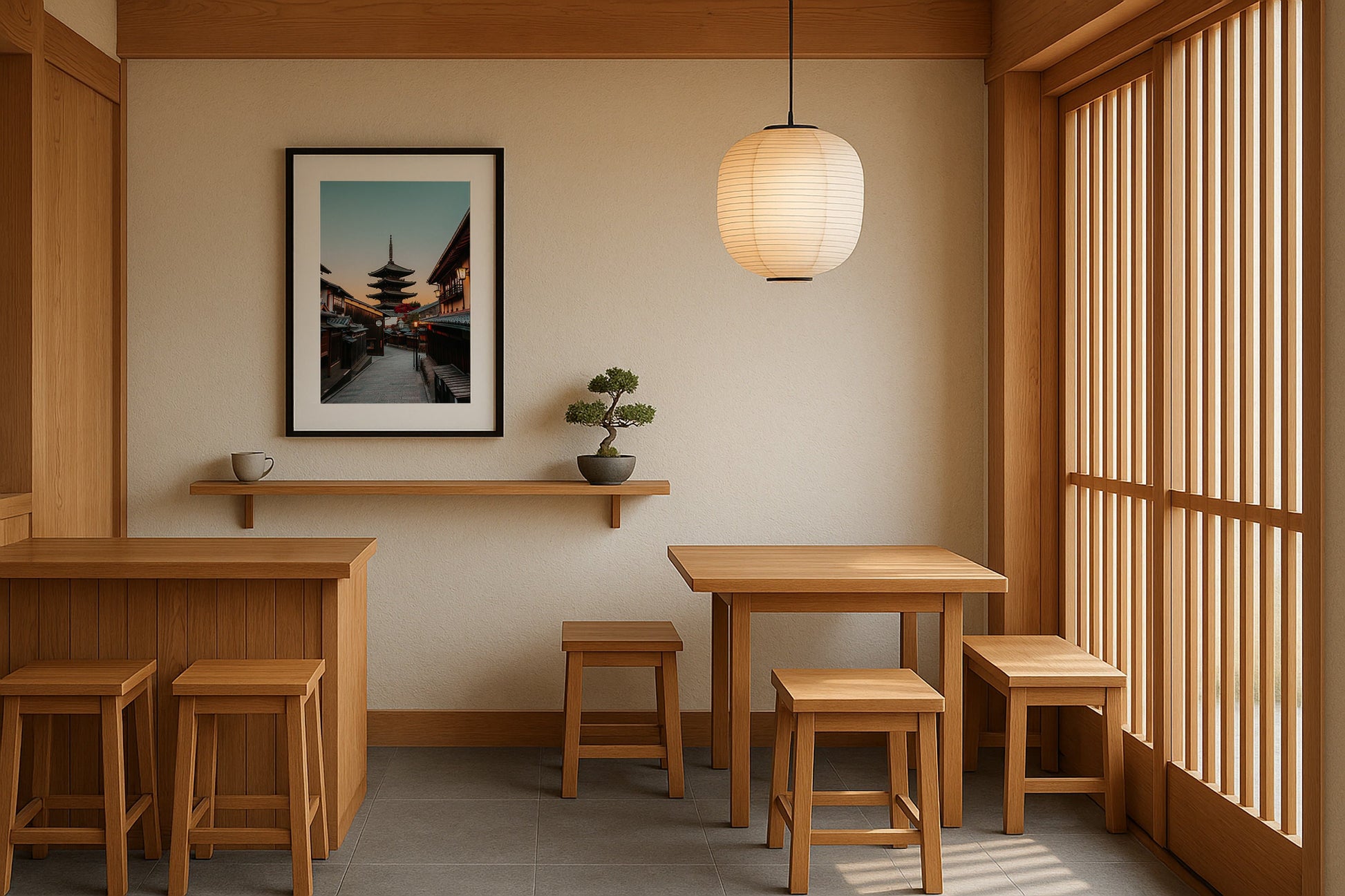 Kyoto Sunrise: Yasaka Pagoda Framed Print - Architecture by Peter Yan Studio