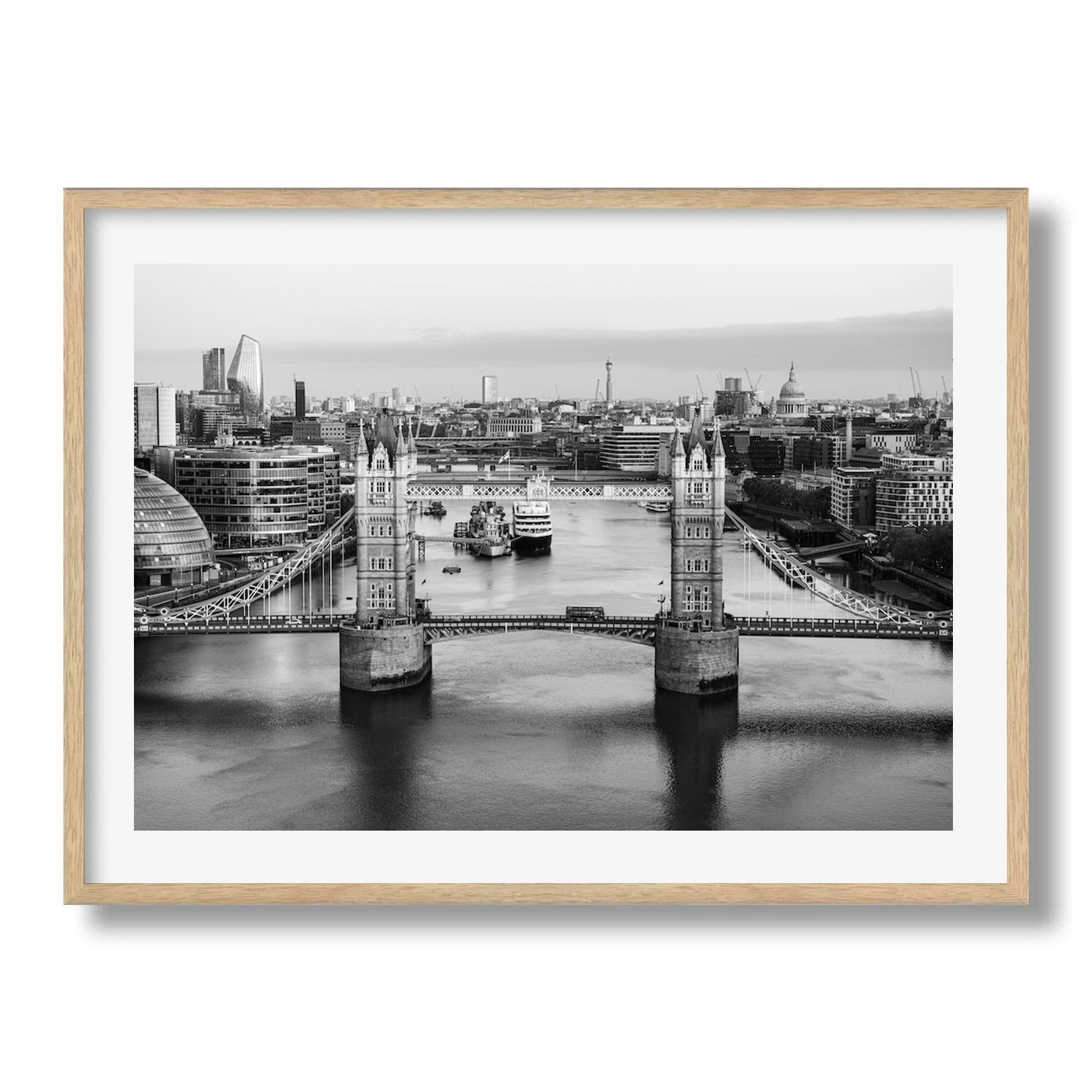 London Tower Bridge I Black and White Framed Print - Architecture by Peter Yan Studio