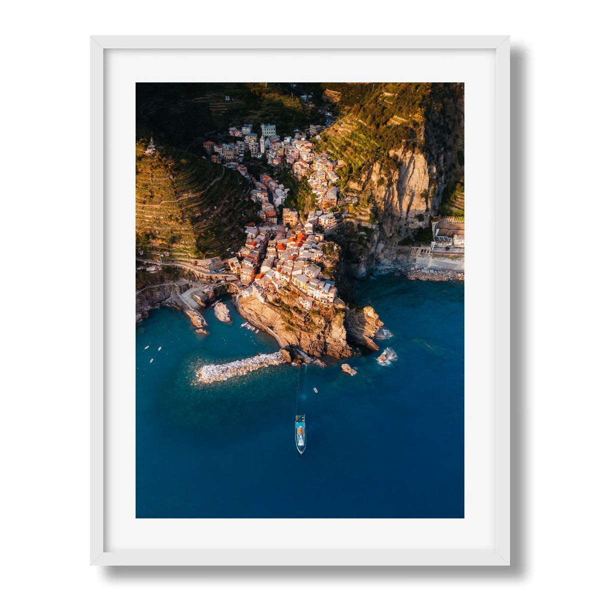 Manarola from Above Framed Print - Aerial by Peter Yan Studio
