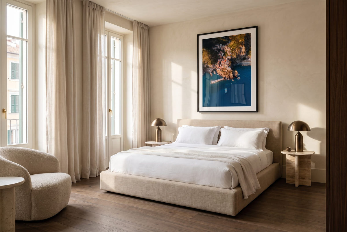 Manarola from Above Framed Print - Aerial by Peter Yan Studio