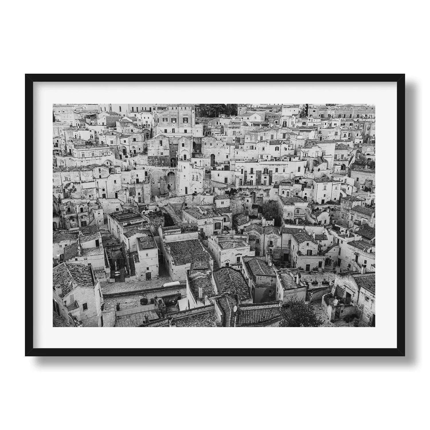 Matera Black and White Framed Print - Architecture by Peter Yan Studio