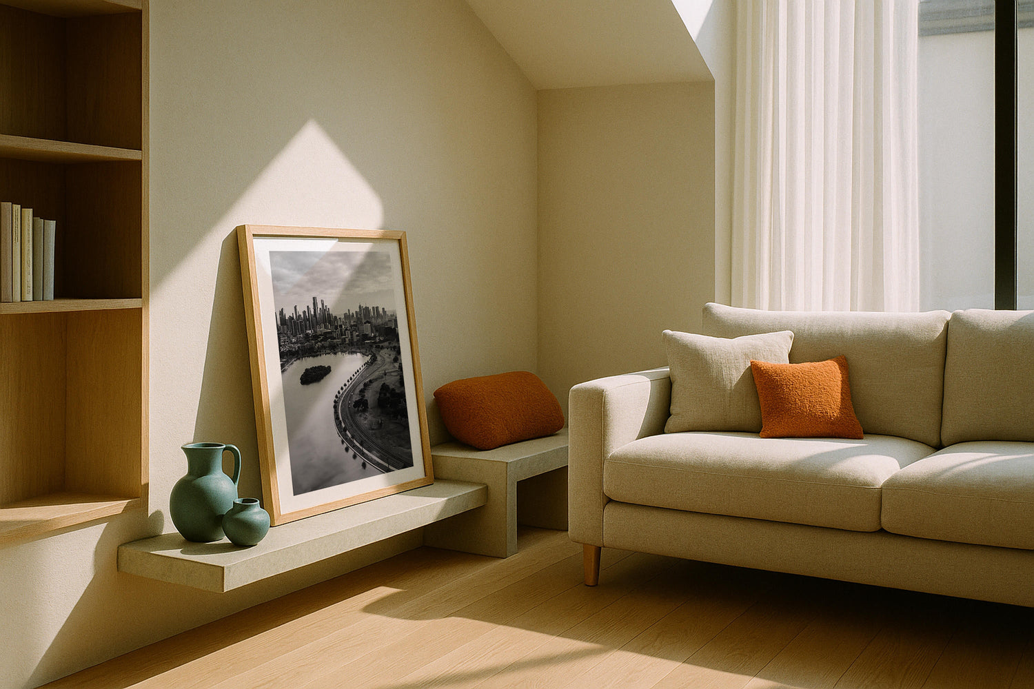 Melbourne Albert Park Black & White Framed Print - Architecture by Peter Yan Studio