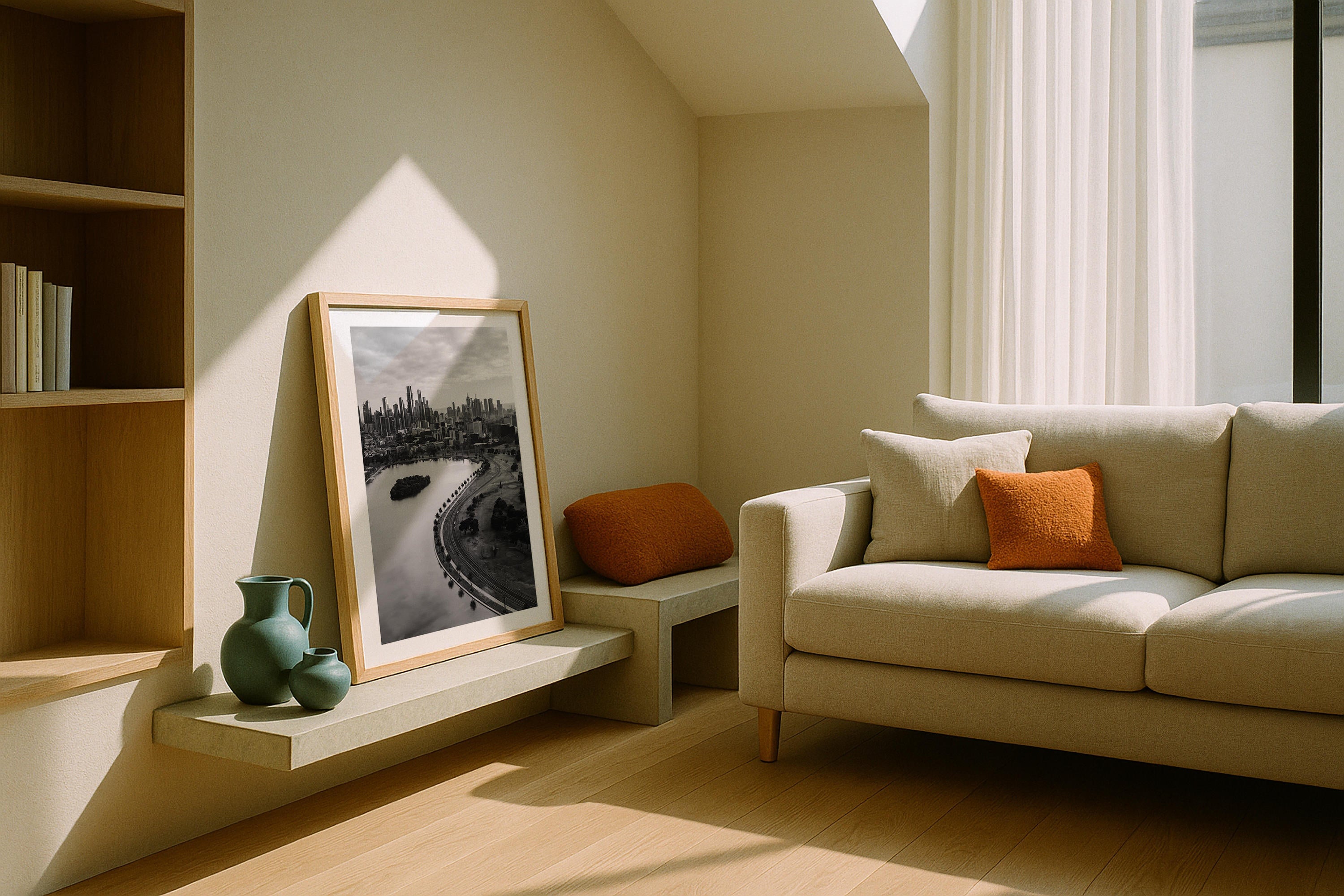 Melbourne Albert Park Black & White Framed Print - Architecture by Peter Yan Studio