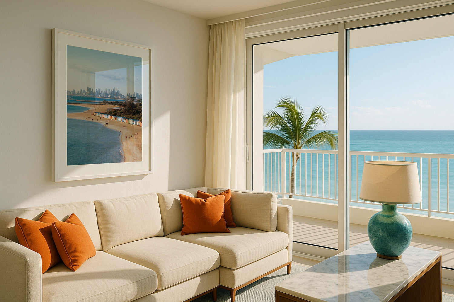 Melbourne Brighton Beach II Framed Print - Aerial by Peter Yan Studio