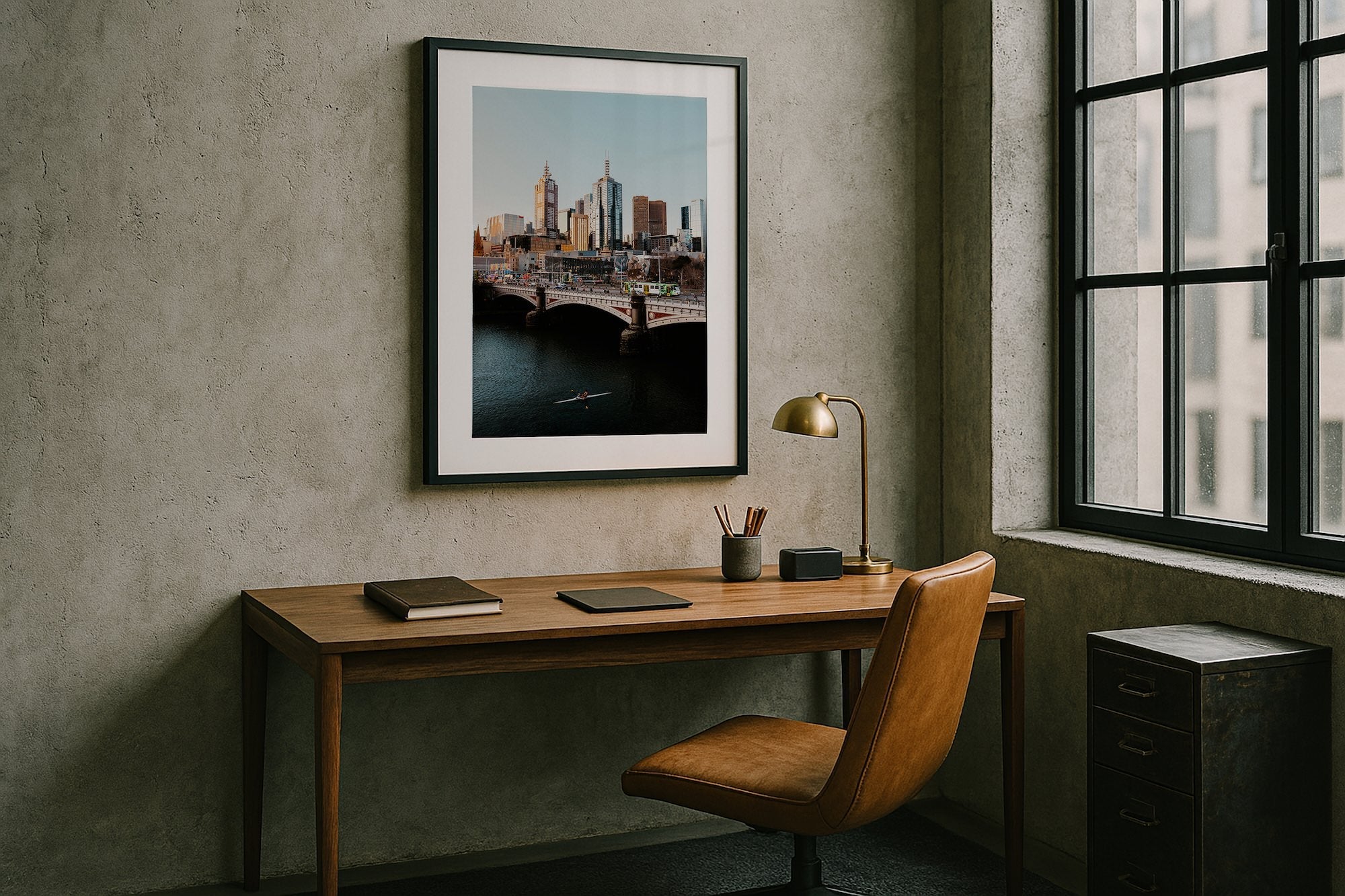 Melbourne City Princes Bridge - Peter Yan Studio Framed Photo Print Wall Art