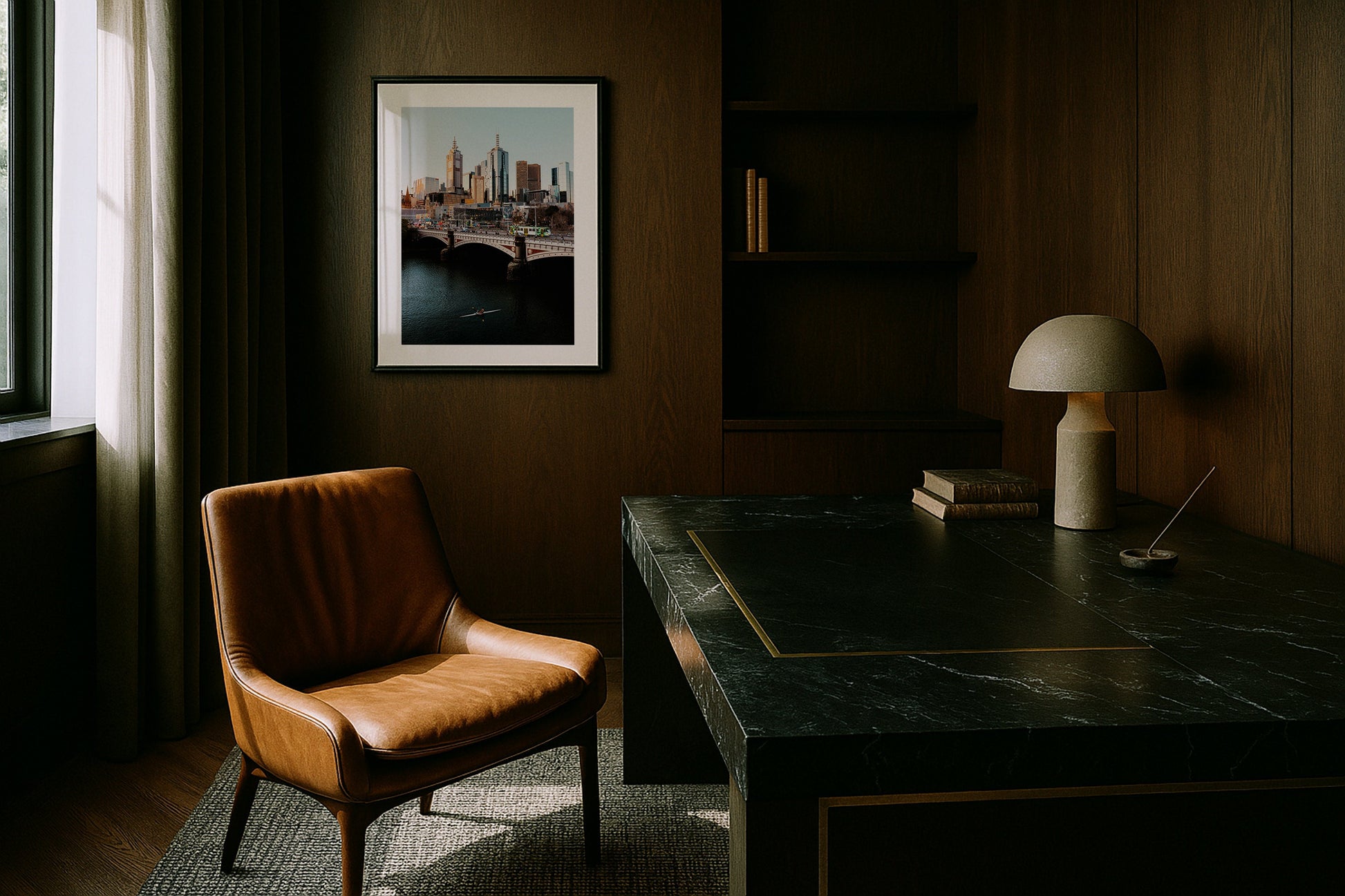 Melbourne City Princes Bridge Framed Print - Architecture by Peter Yan Studio