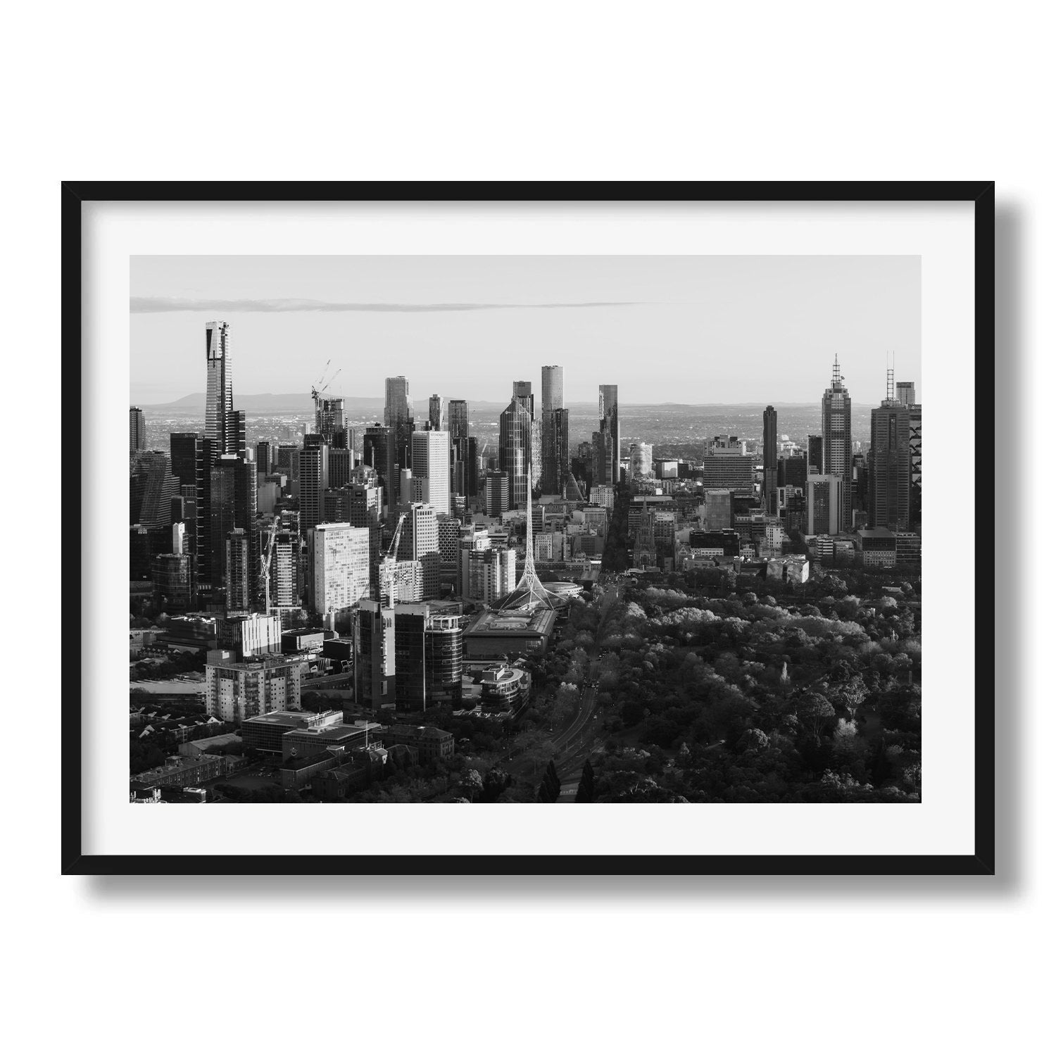 Melbourne City Silence Black and White Framed Print - Architecture by Peter Yan Studio