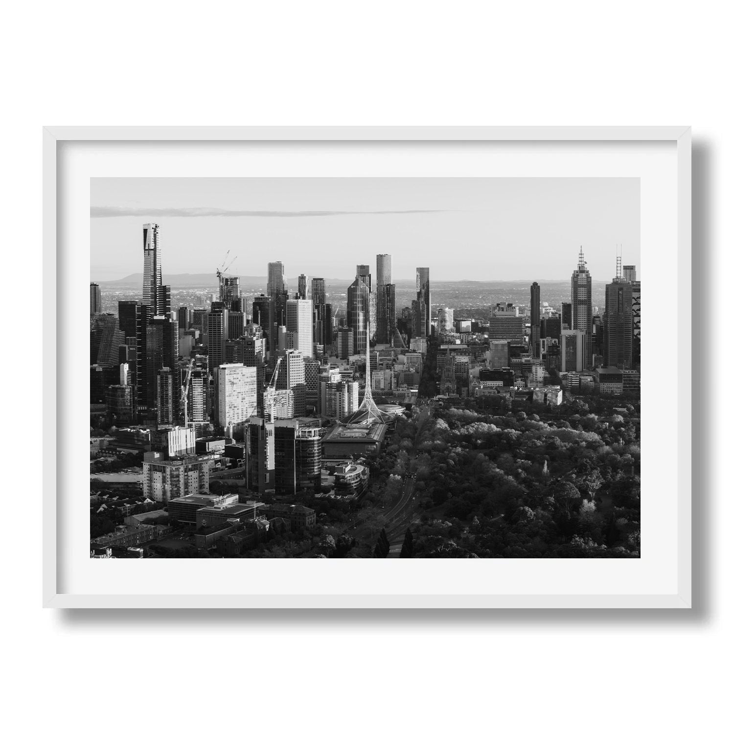 Melbourne City Silence Black and White Framed Print - Architecture by Peter Yan Studio