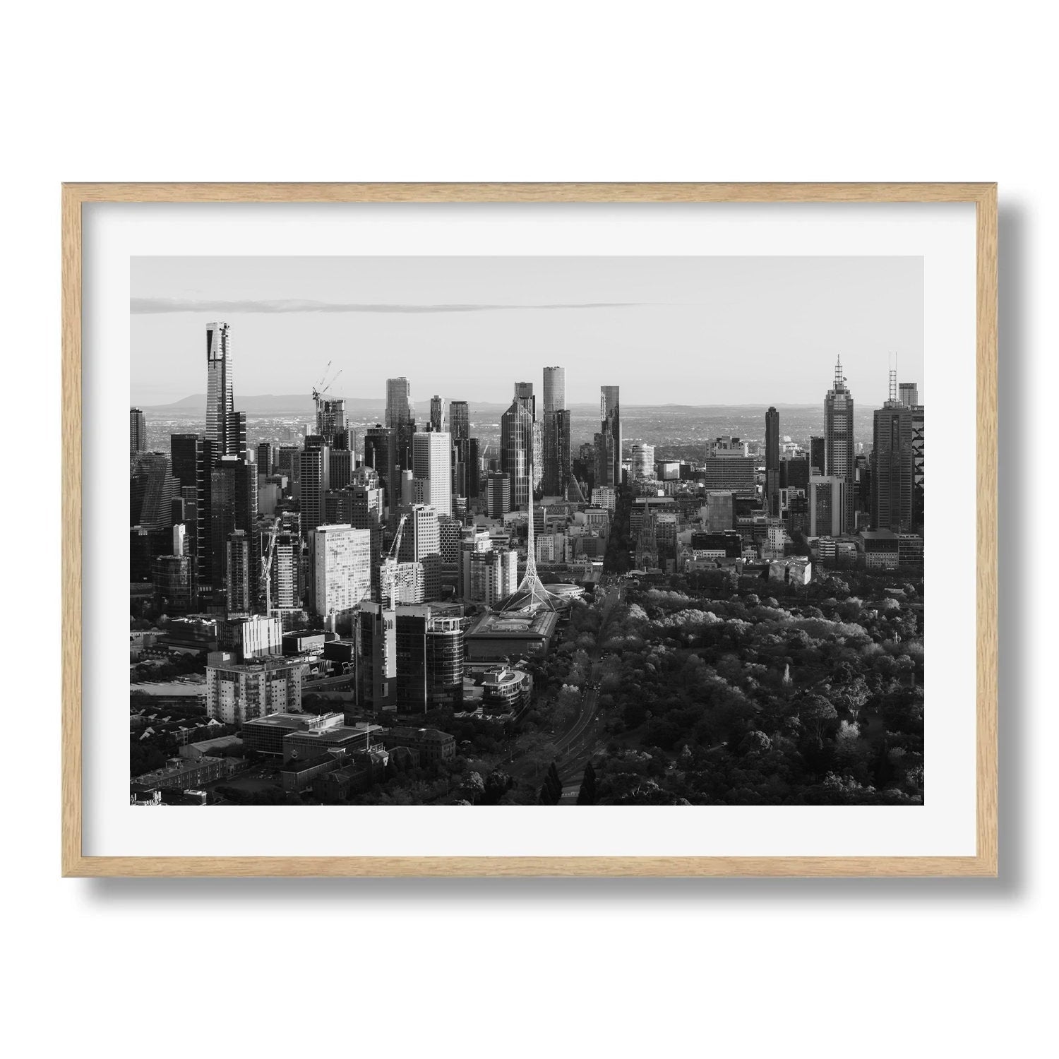 Melbourne City Silence Black and White Framed Print - Architecture by Peter Yan Studio
