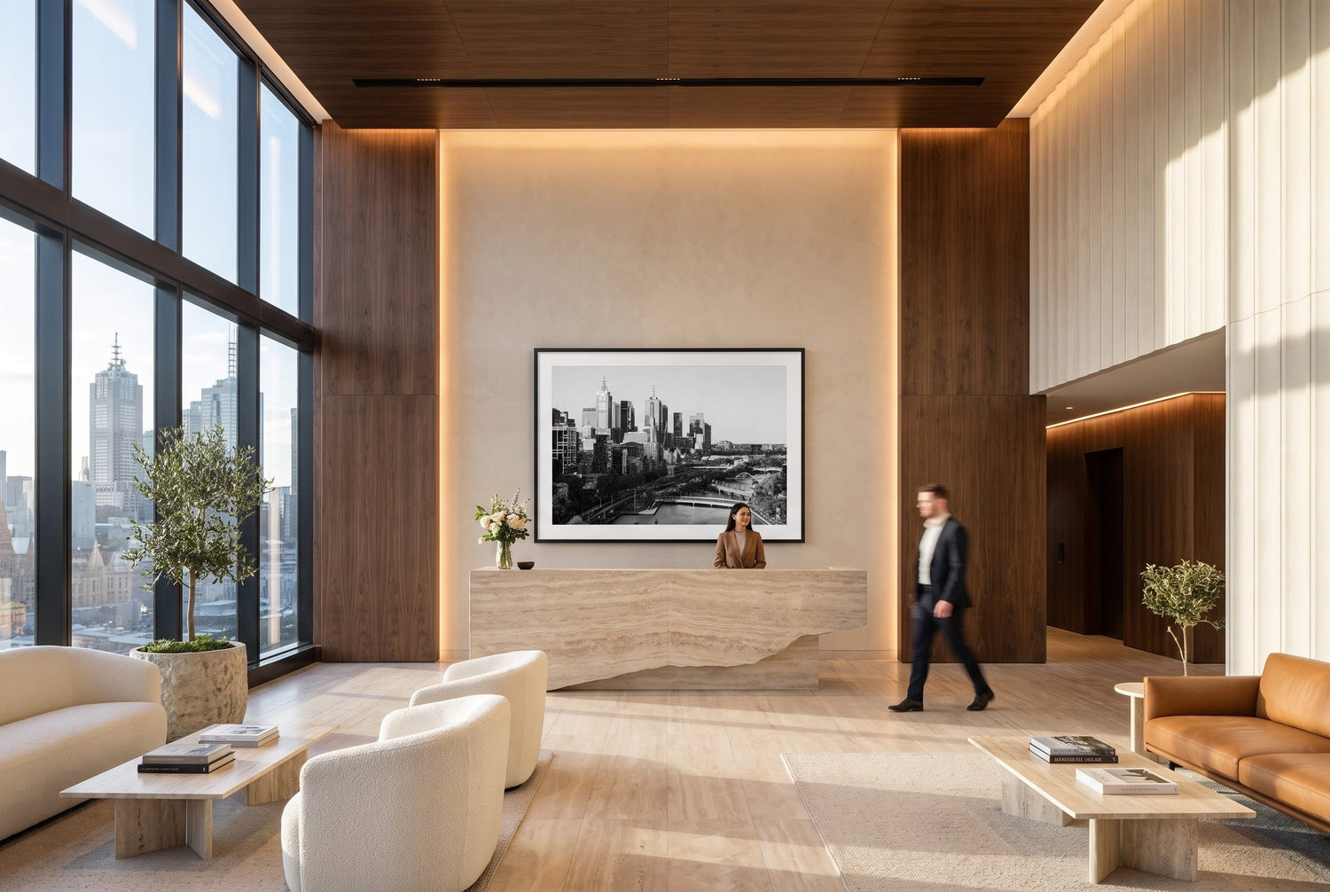 Melbourne in Monochrome: A Timeless Skyline II Framed Print - Architecture by Peter Yan Studio