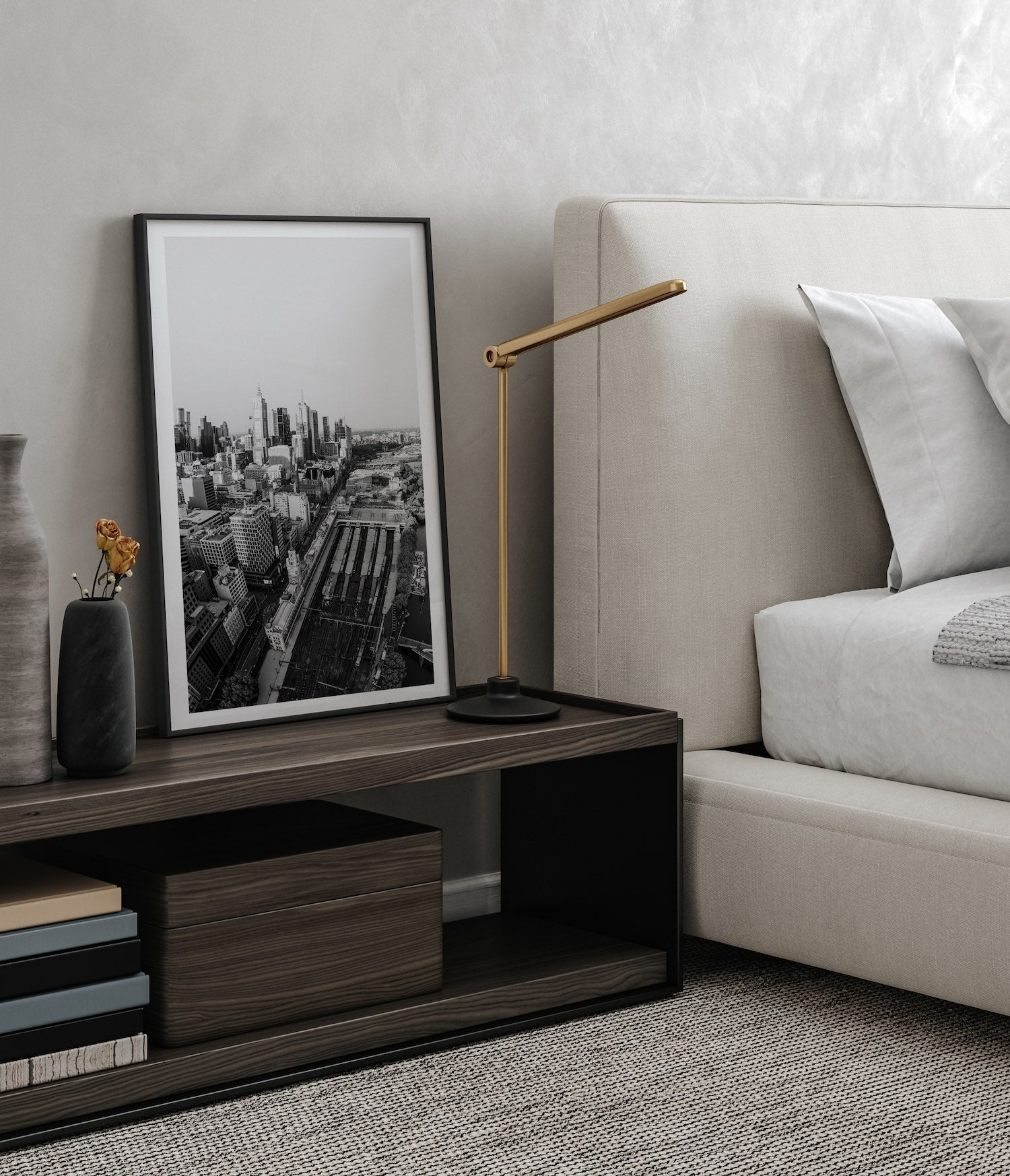 Melbourne in Monochrome: A Timeless Skyline V - Peter Yan Studio Framed Photo Print Wall Art