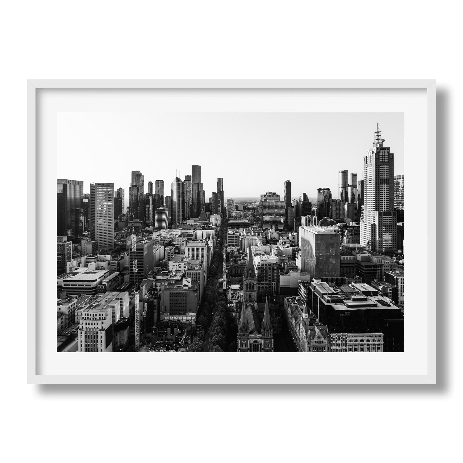 Melbourne in Monochrome: A Timeless Skyline VI - Peter Yan Studio Framed Photo Print Wall Art