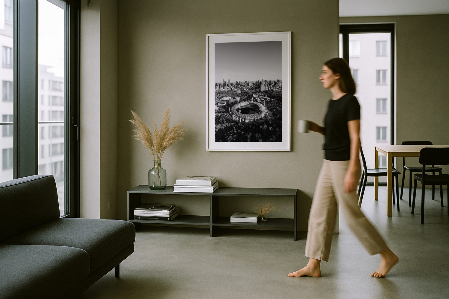 Melbourne MCG III Black & White Framed Print - Architecture by Peter Yan Studio