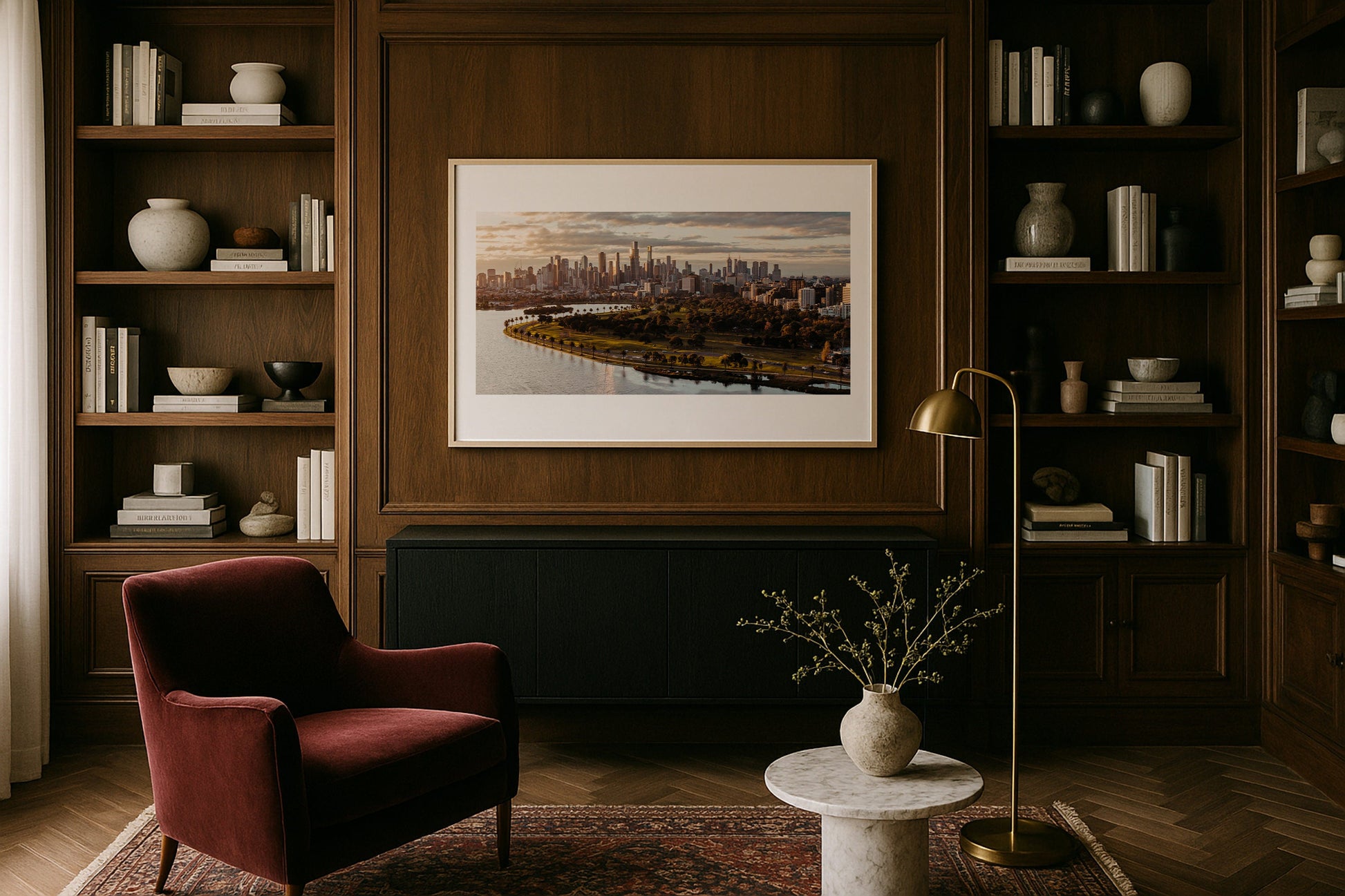 Melbourne Panorama - Albert Park Framed Print - Architecture by Peter Yan Studio