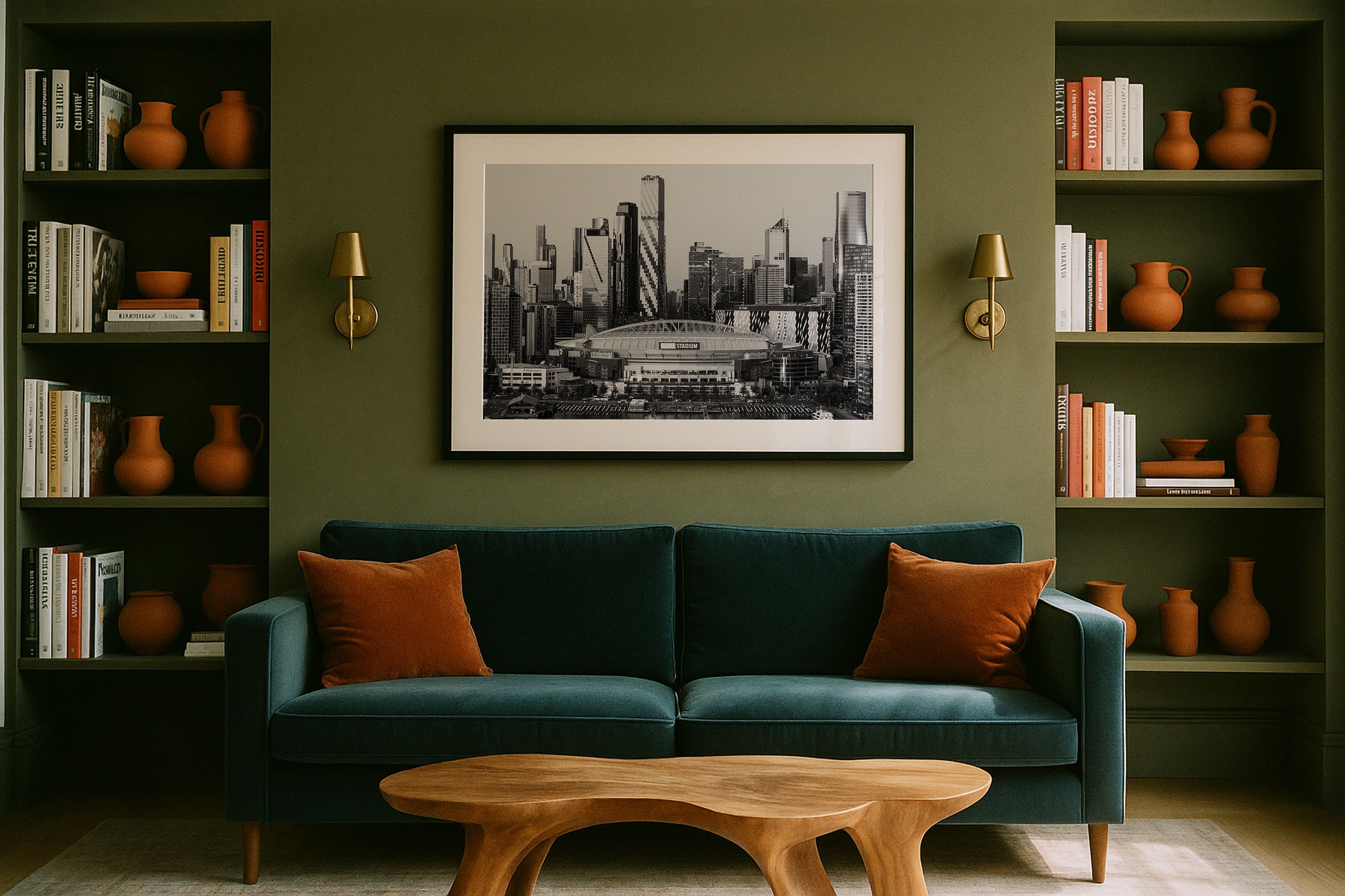 Melbourne’s Skyline and Marvel Stadium in Black and White Framed Print - Architecture by Peter Yan Studio