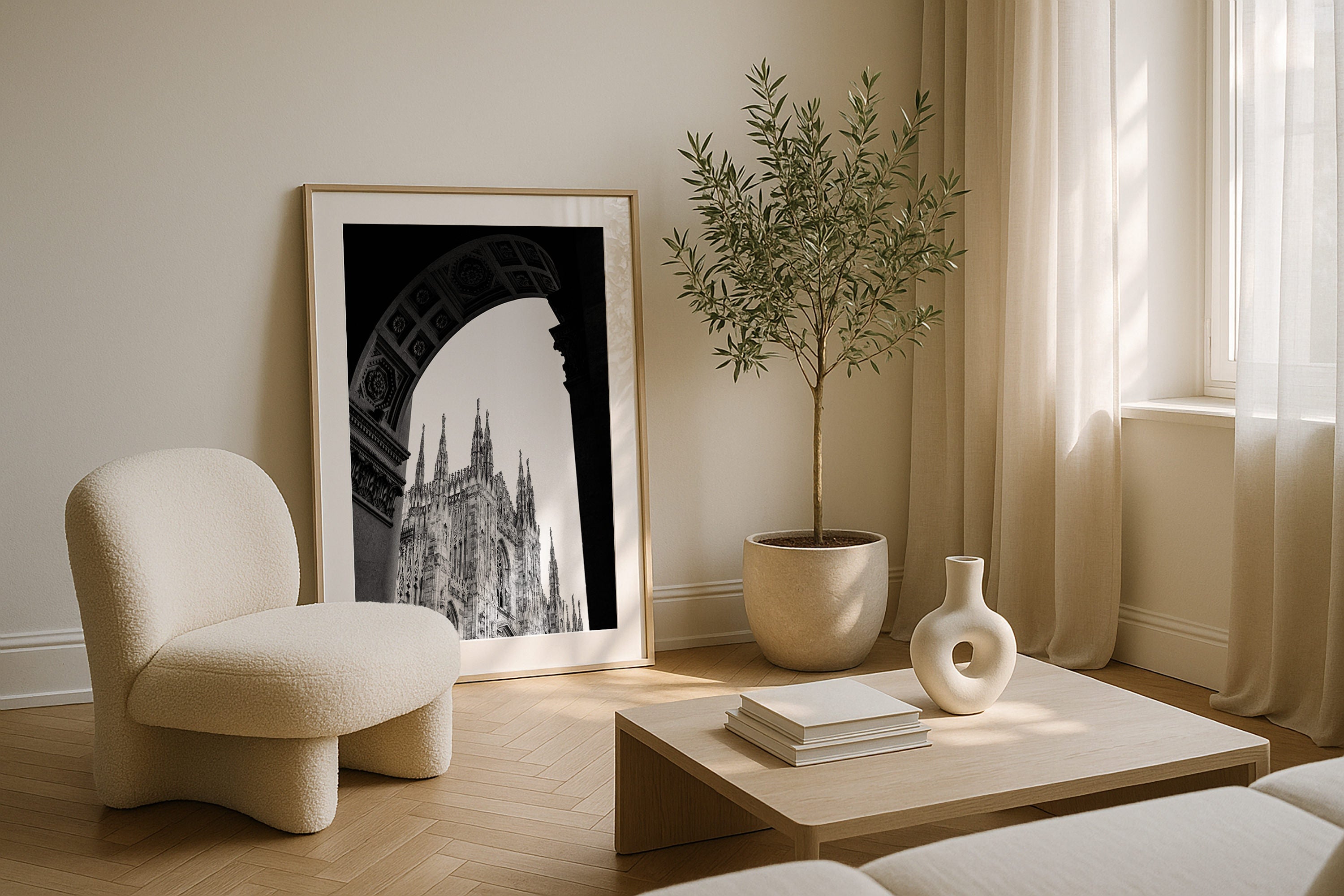 Milan Duomo Framed by Arch Framed Print - Architecture by Peter Yan Studio