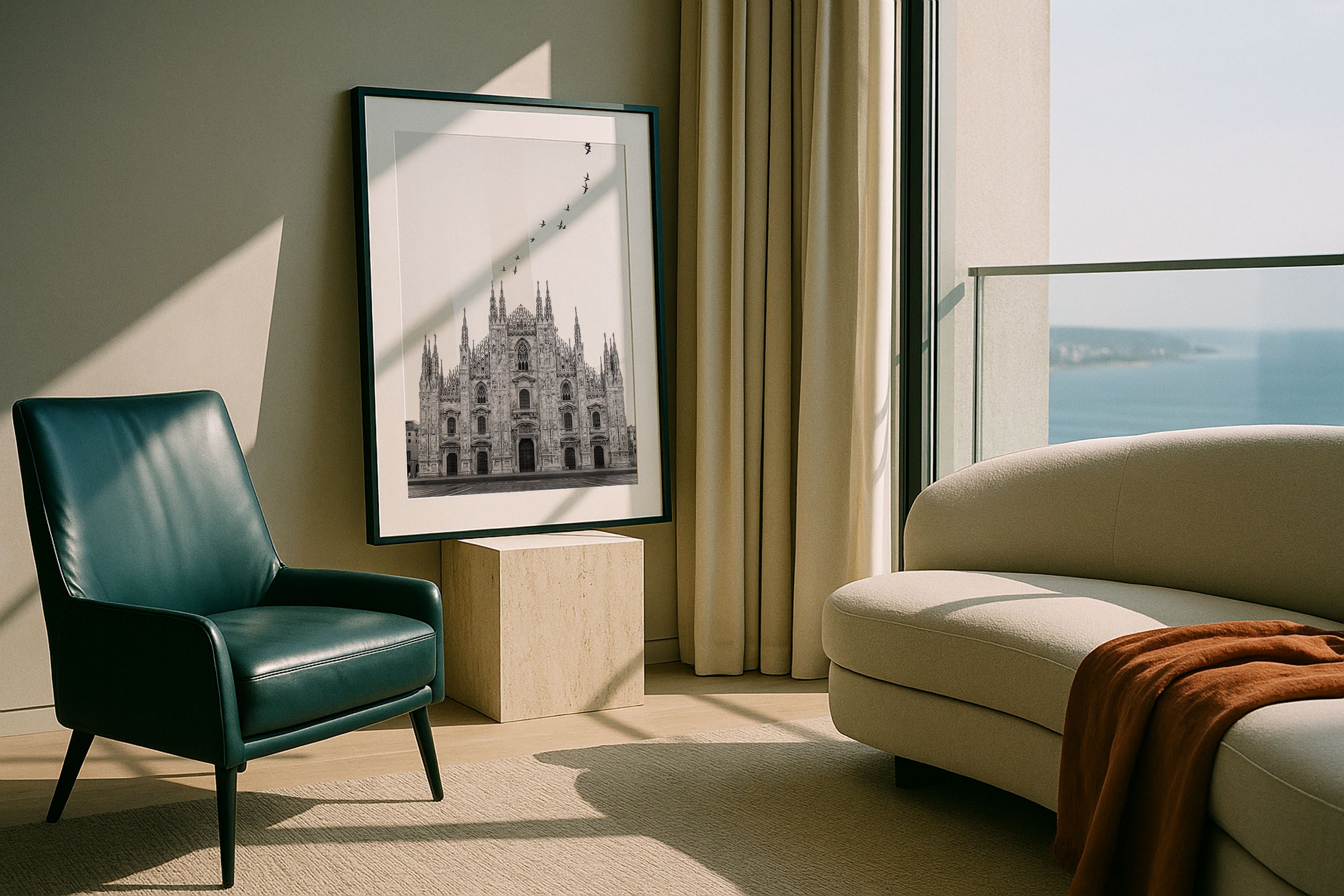 Milan Duomo in Black and White Framed Print - Animals by Peter Yan Studio