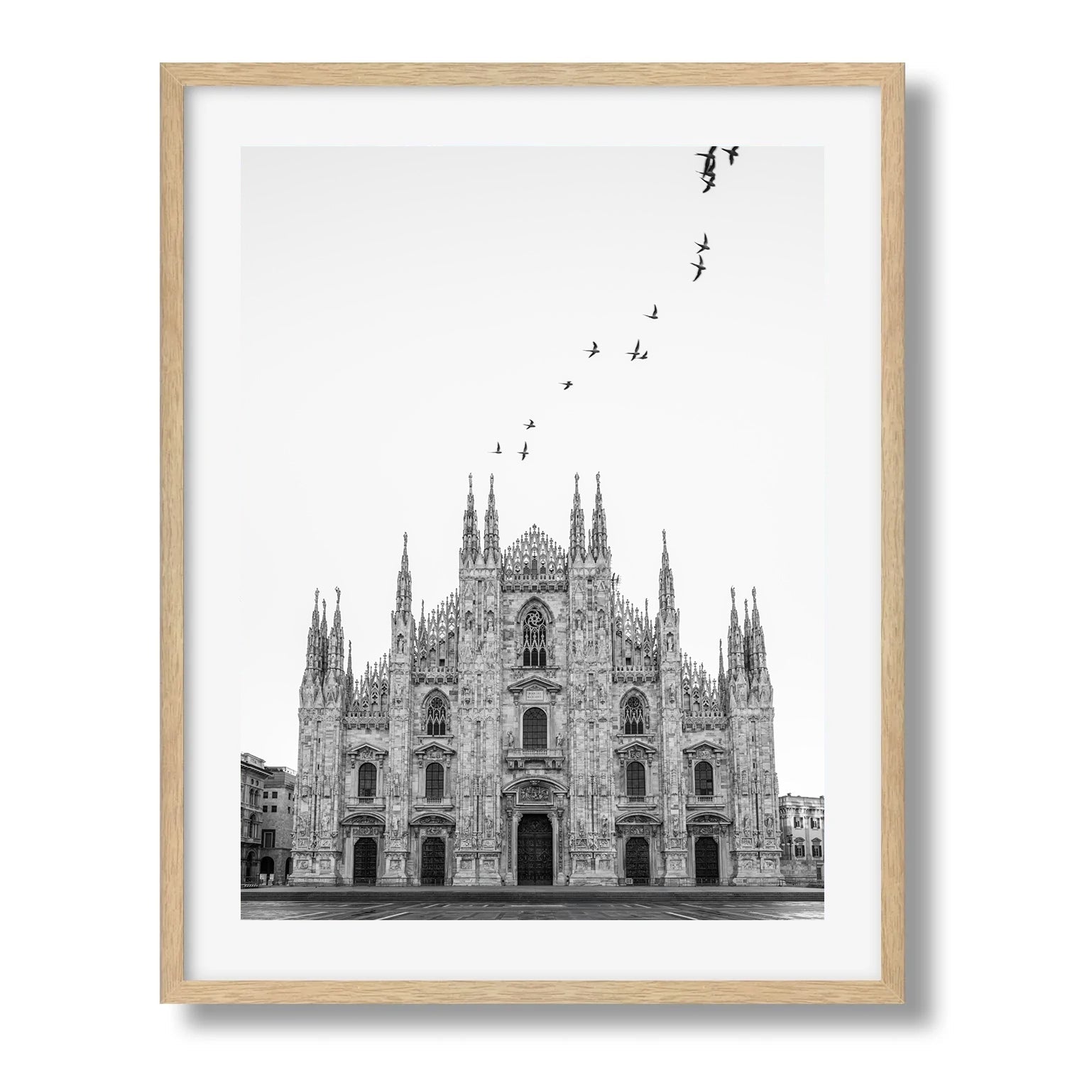 Milan Duomo in Black and White Framed Print - Animals by Peter Yan Studio