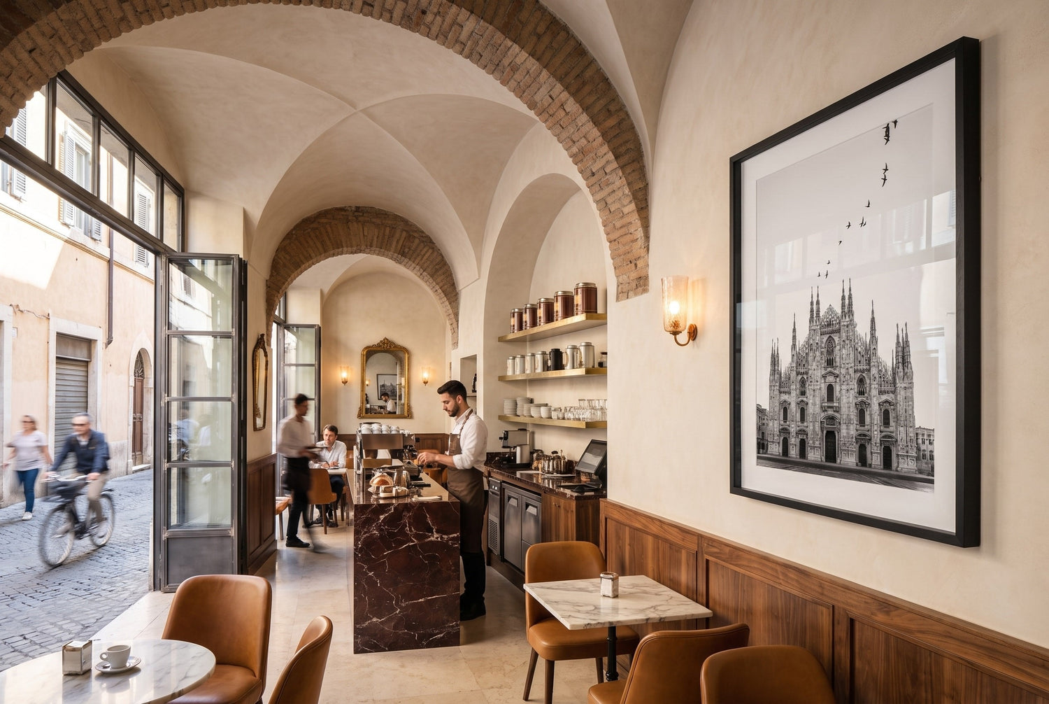 Milan Duomo in Black and White Framed Print - Animals by Peter Yan Studio