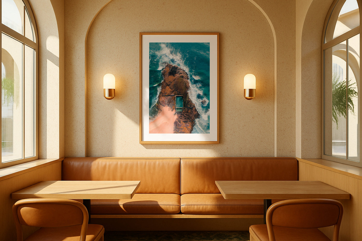 Mona Vale Rock Pool II Framed Print - Aerial by Peter Yan Studio