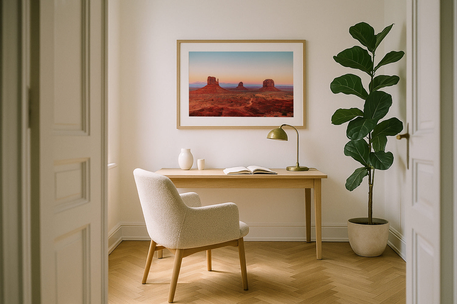 Monument Valley Magic Sunset Framed Print - Framed Prints by Peter Yan Studio