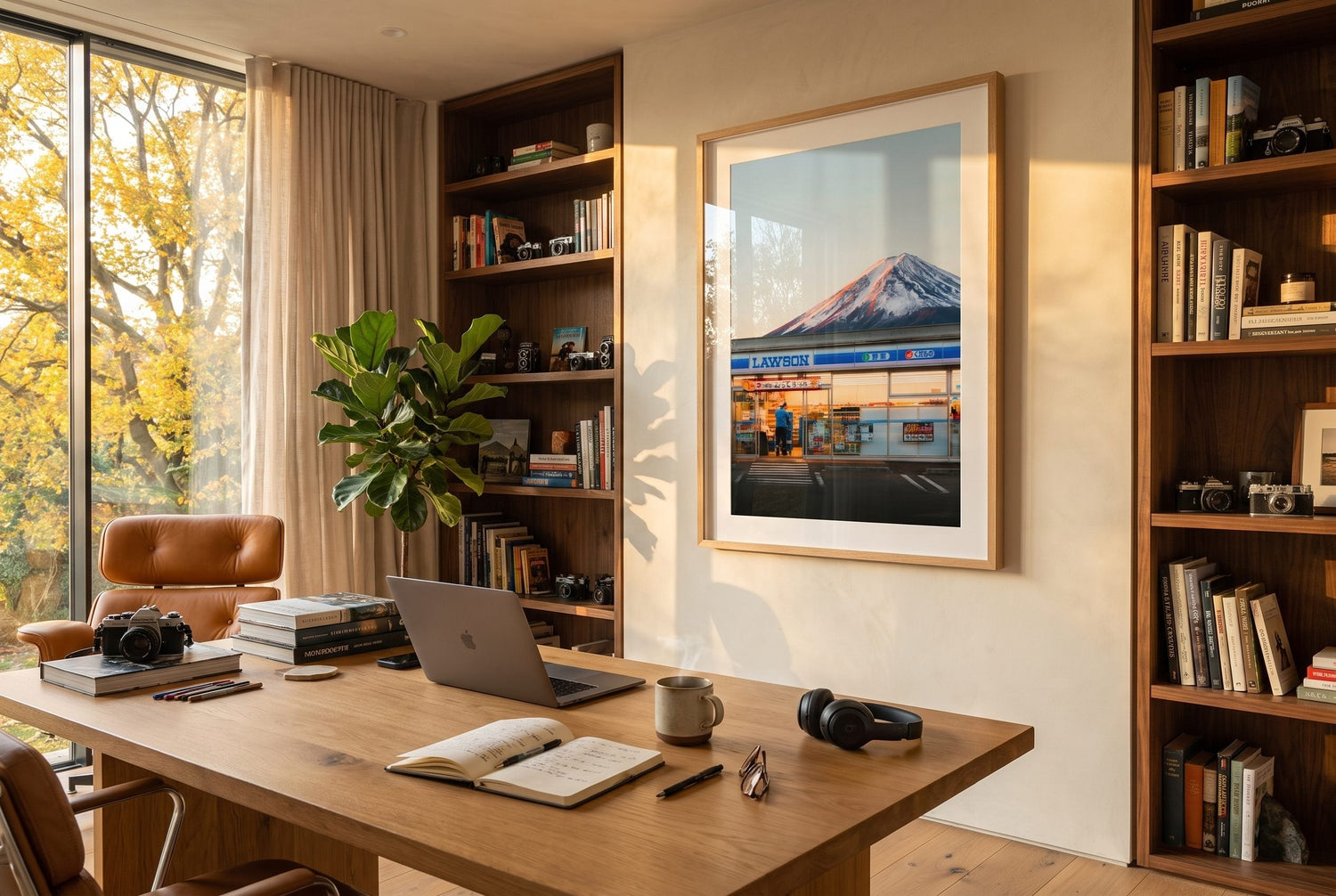 Mt Fuji Lawson Kawaguchiko Station II Framed Print - Architecture by Peter Yan Studio