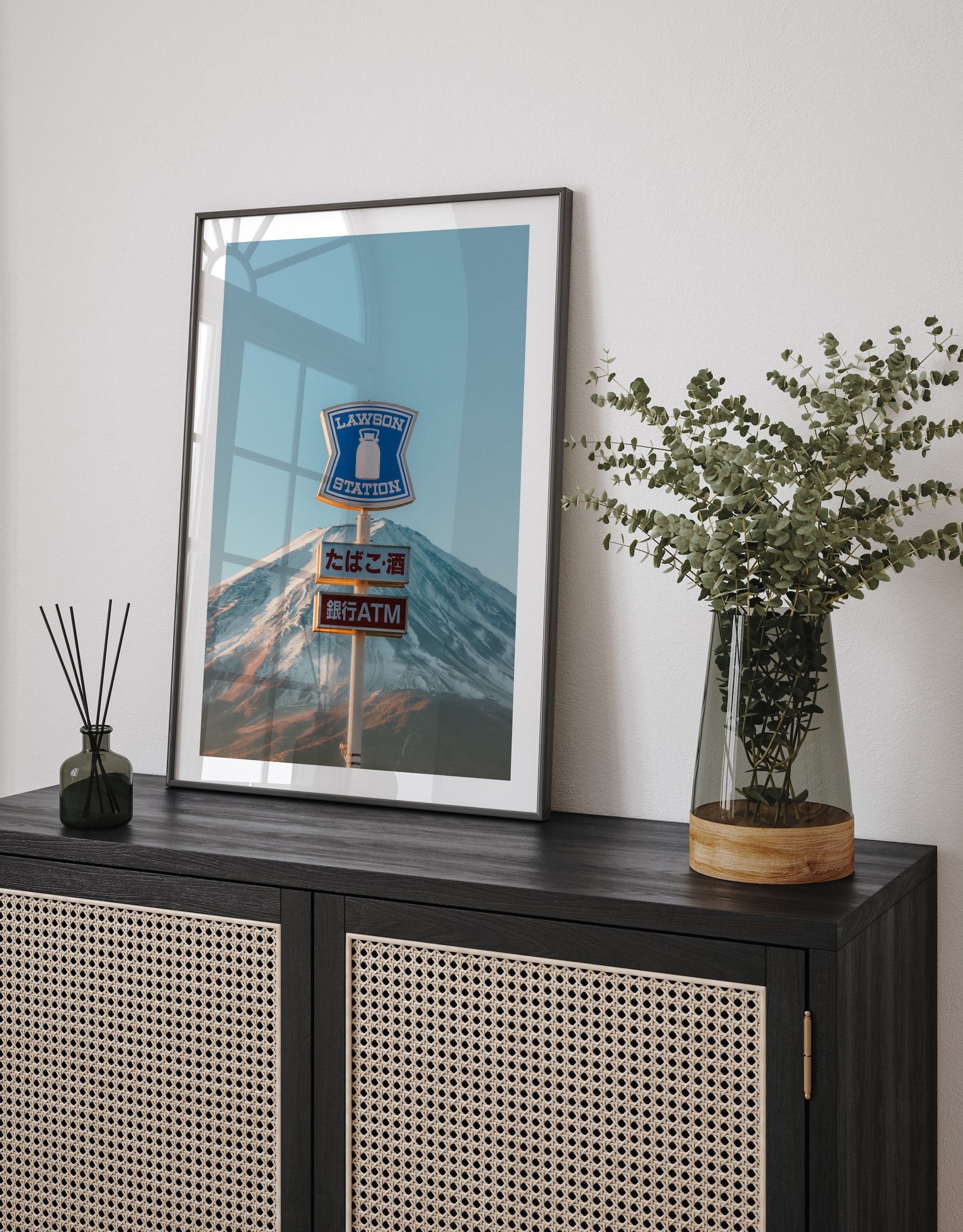 Mt Fuji Lawson Sign II - Peter Yan Studio Framed Photo Print Wall Art