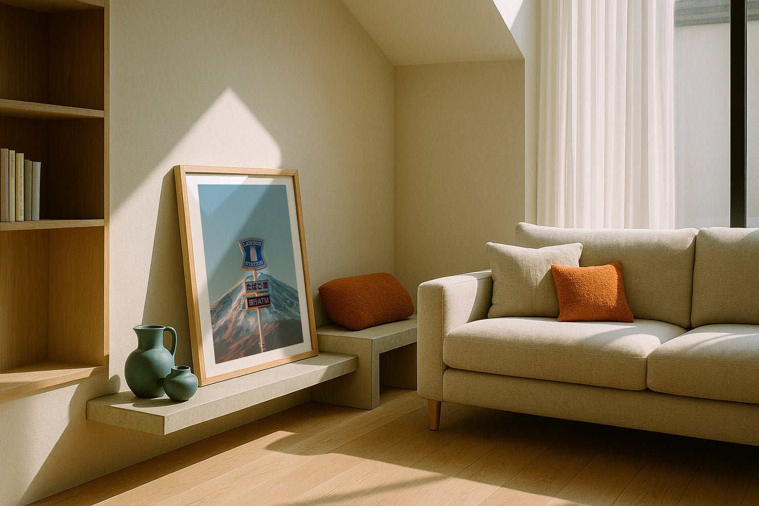 Mt Fuji Lawson Sign II Framed Print - Architecture by Peter Yan Studio