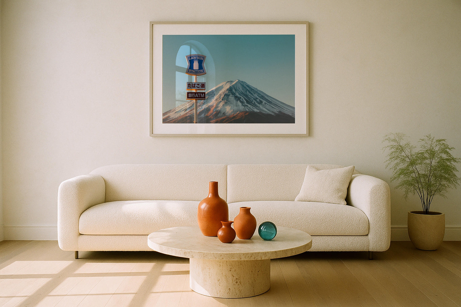 Mt Fuji Lawson Sign Framed Print - Architecture by Peter Yan Studio