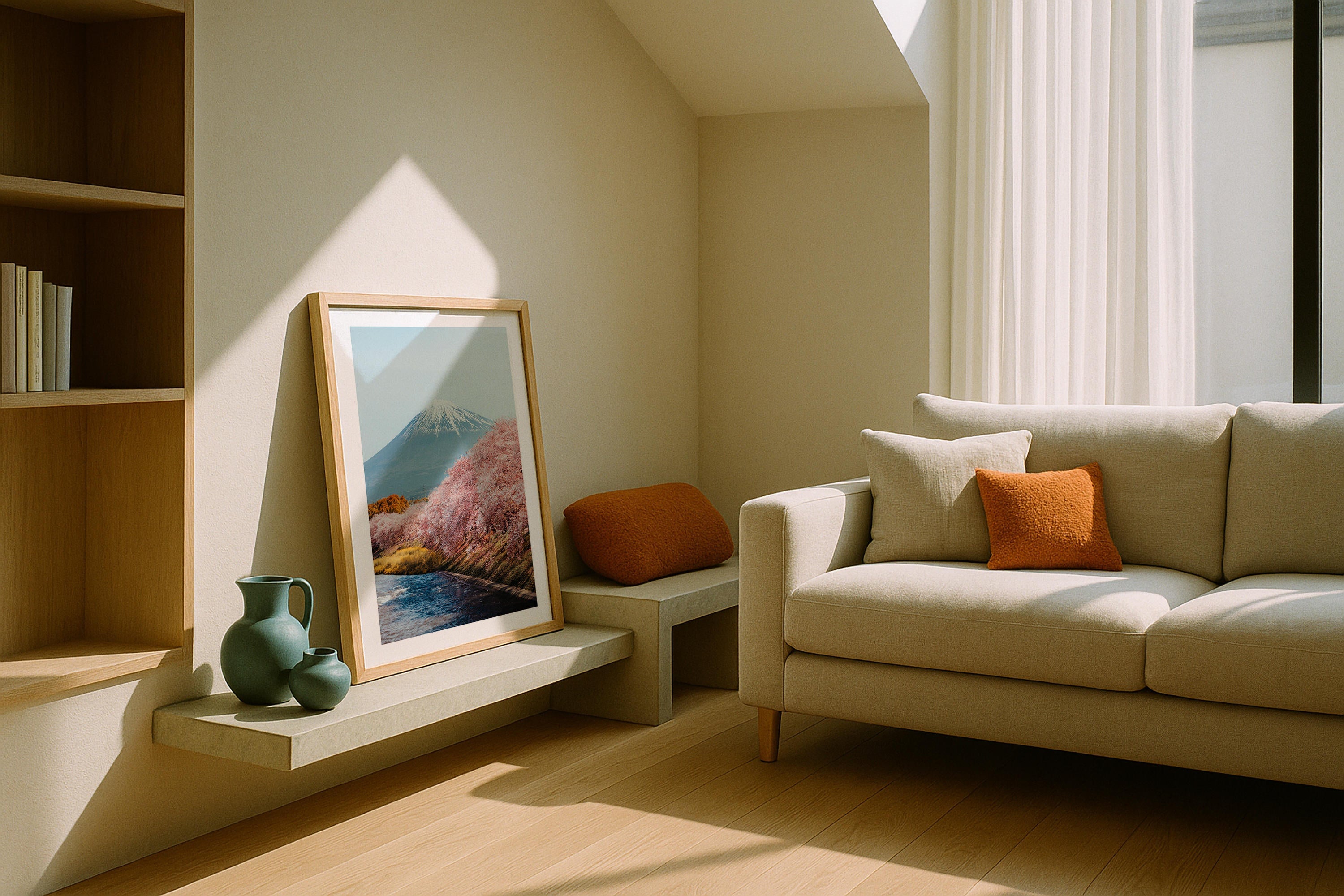 Mt Fuji Sakura II Framed Print - Flowers by Peter Yan Studio