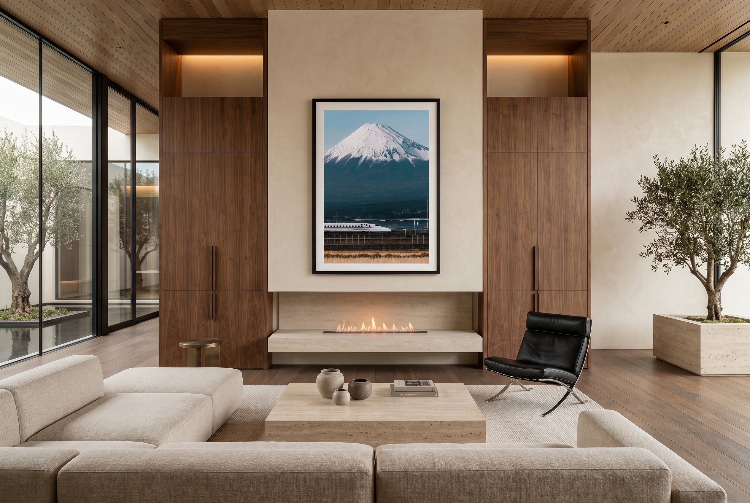 Mt Fuji Shinkansen II Framed Print - Framed Prints by Peter Yan Studio