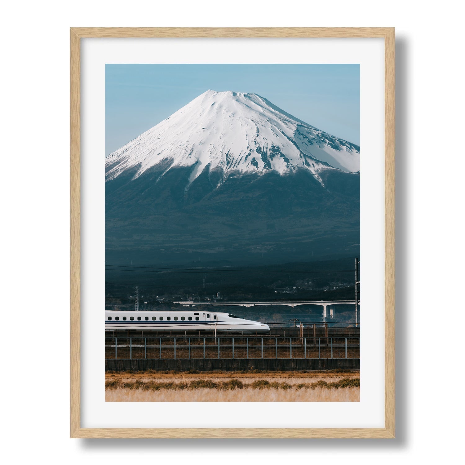 Mt Fuji Shinkansen II Framed Print - Framed Prints by Peter Yan Studio