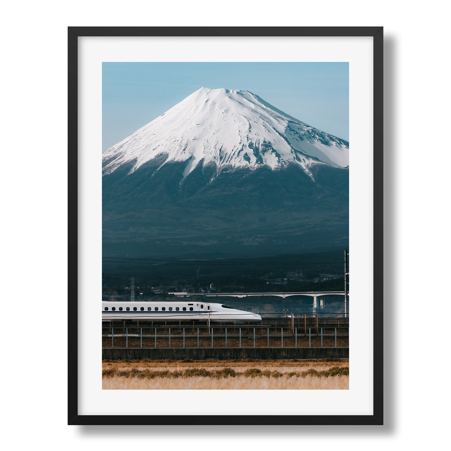 Mt Fuji Shinkansen II Framed Print - Framed Prints by Peter Yan Studio
