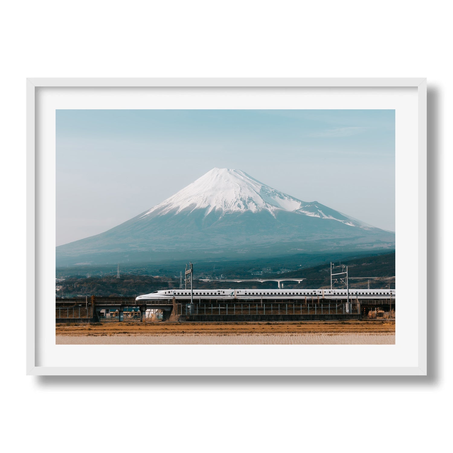 Mt Fuji Shinkansen Framed Print - Framed Prints by Peter Yan Studio