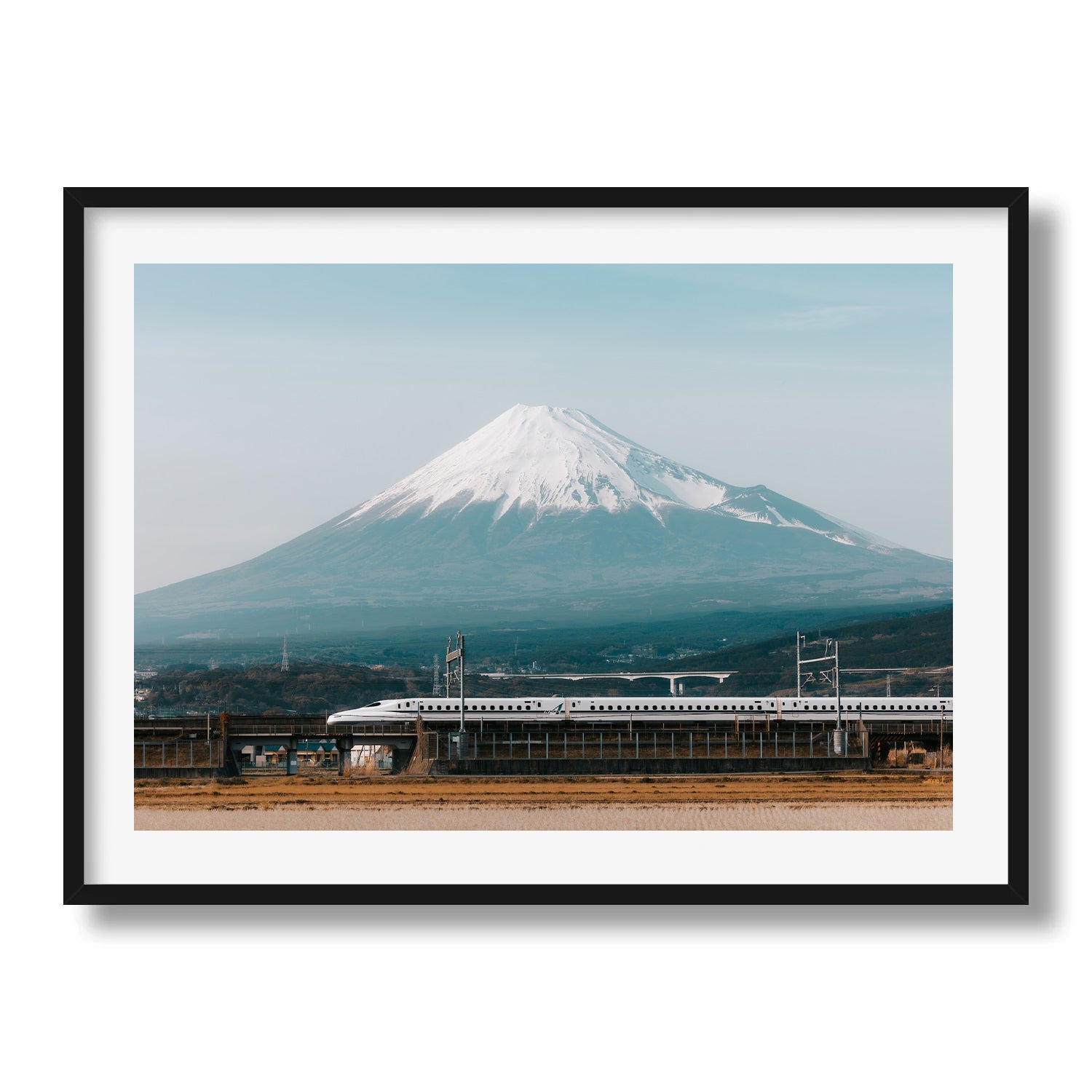 Mt Fuji Shinkansen - Peter Yan Studio Framed Photo Print Wall Art