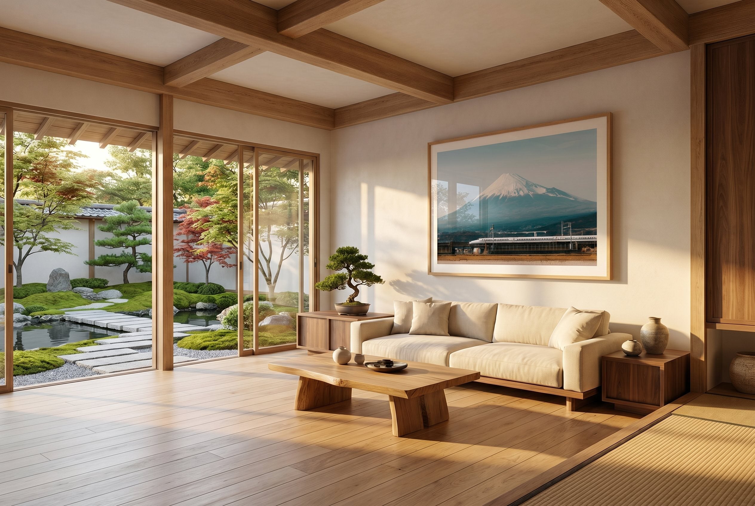 Mt Fuji Shinkansen Framed Print - Framed Prints by Peter Yan Studio