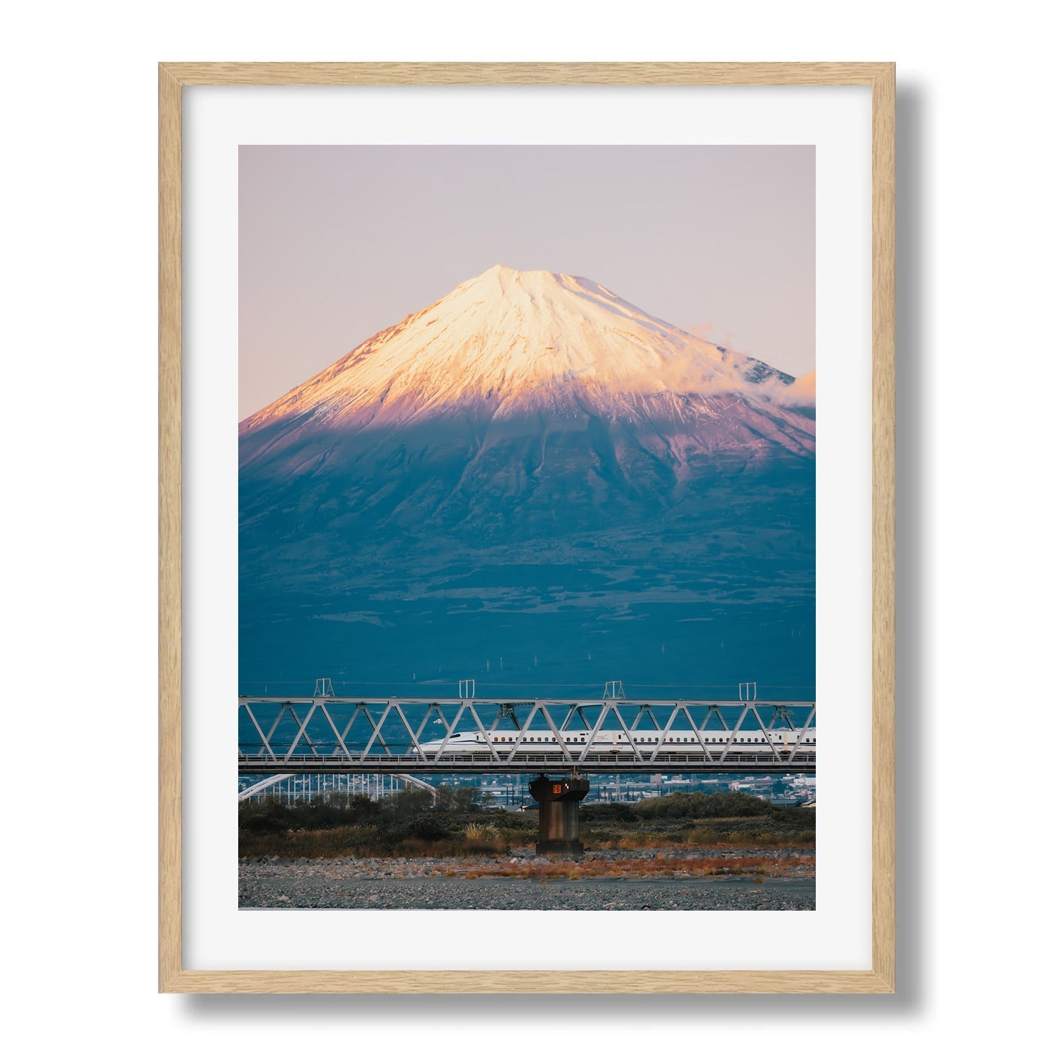 Mt Fuji Shinkansen Sunset II - Peter Yan Studio Framed Photo Print Wall Art